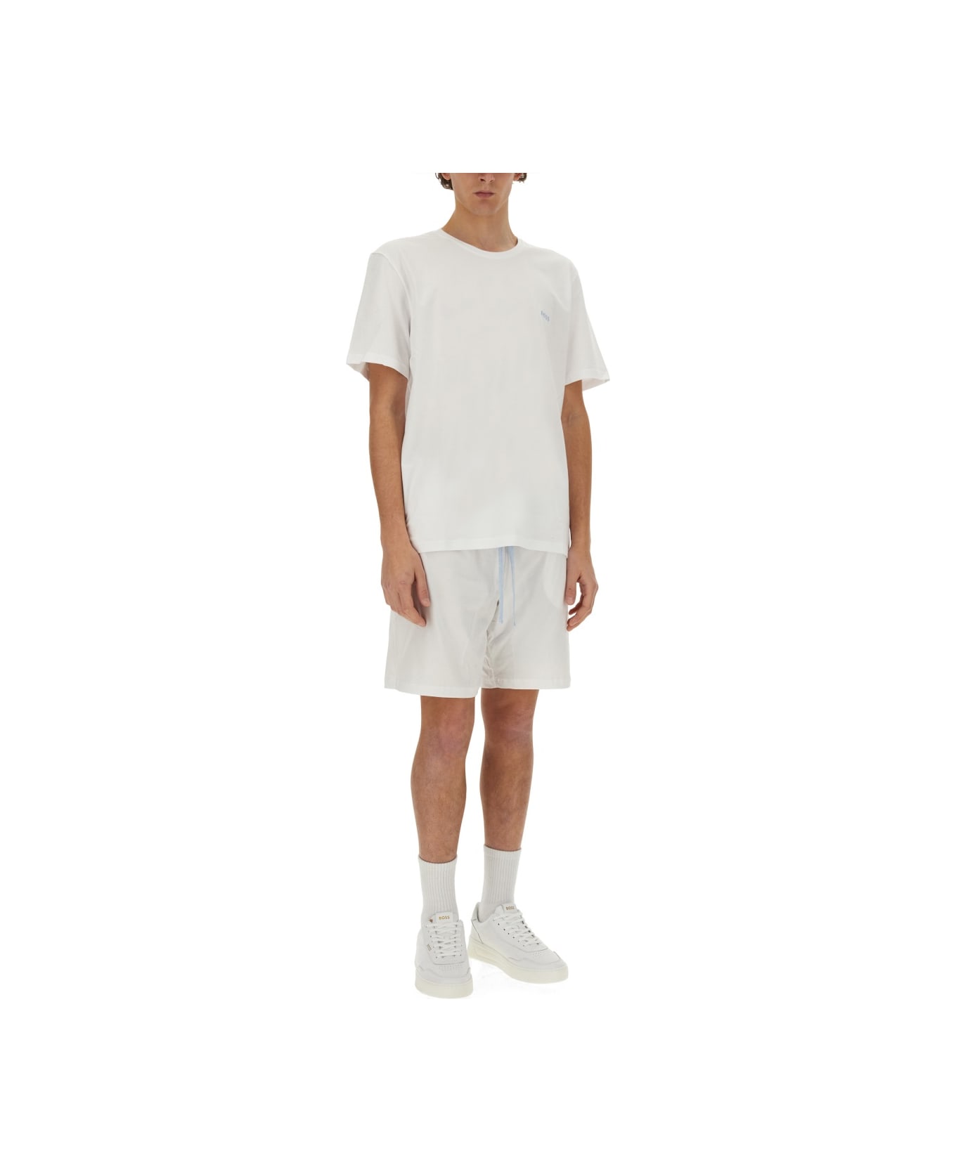 Hugo Boss Cotton Bermuda Shorts - WHITE