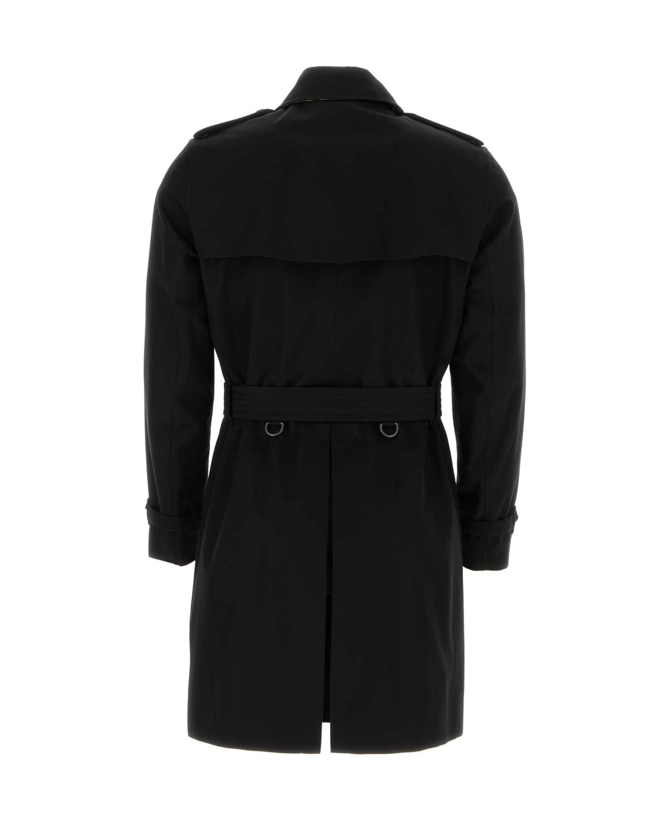 Burberry Black Cotton Trench Coat - BLACK
