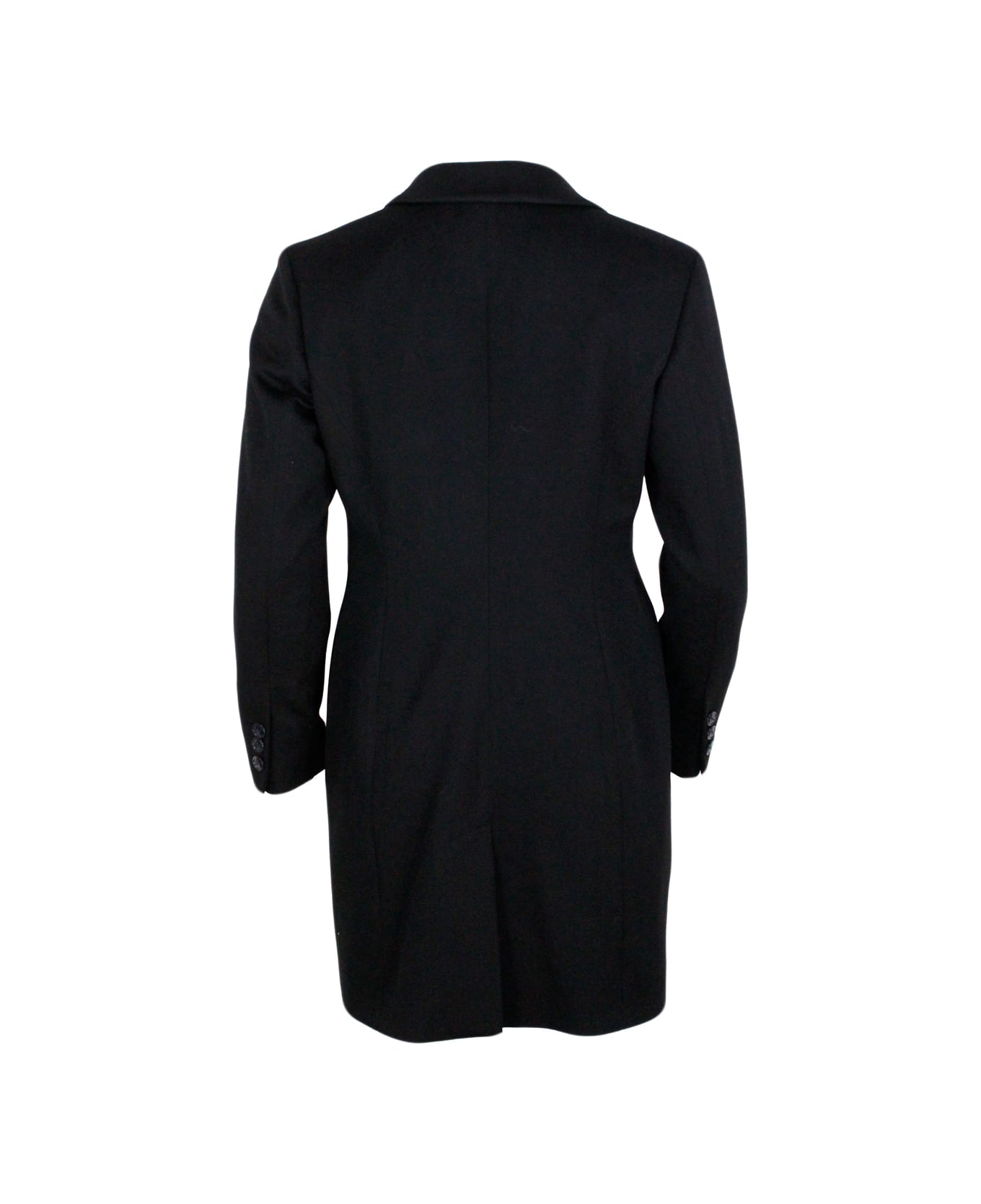 Barba Napoli Single-breasted Coat Made Of Soft And Precious Cashmere With Flap Pockets And Button Closure. Matching Inner Lining. Side By Side Slim Line - Black