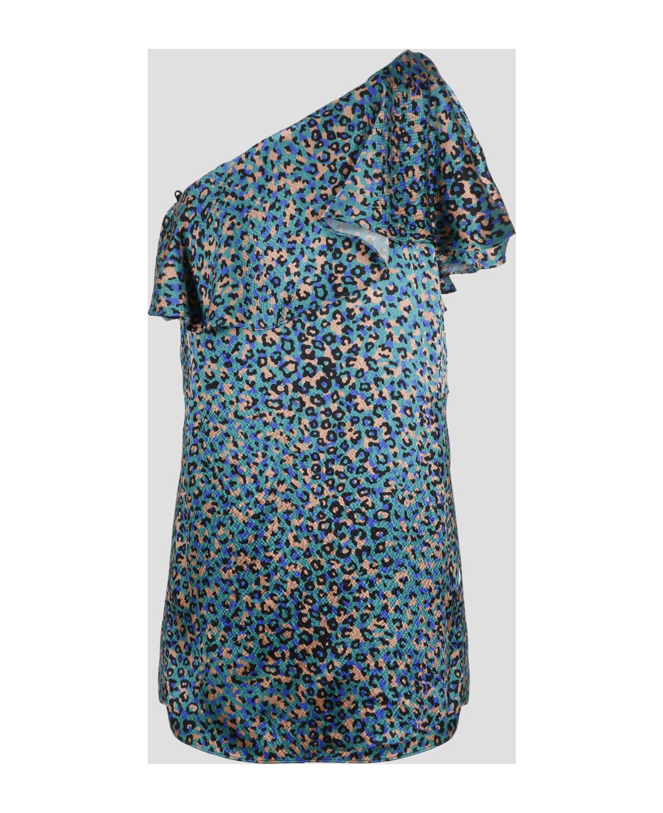 Saint Laurent One Shoulder Mini Dress - Multicolour