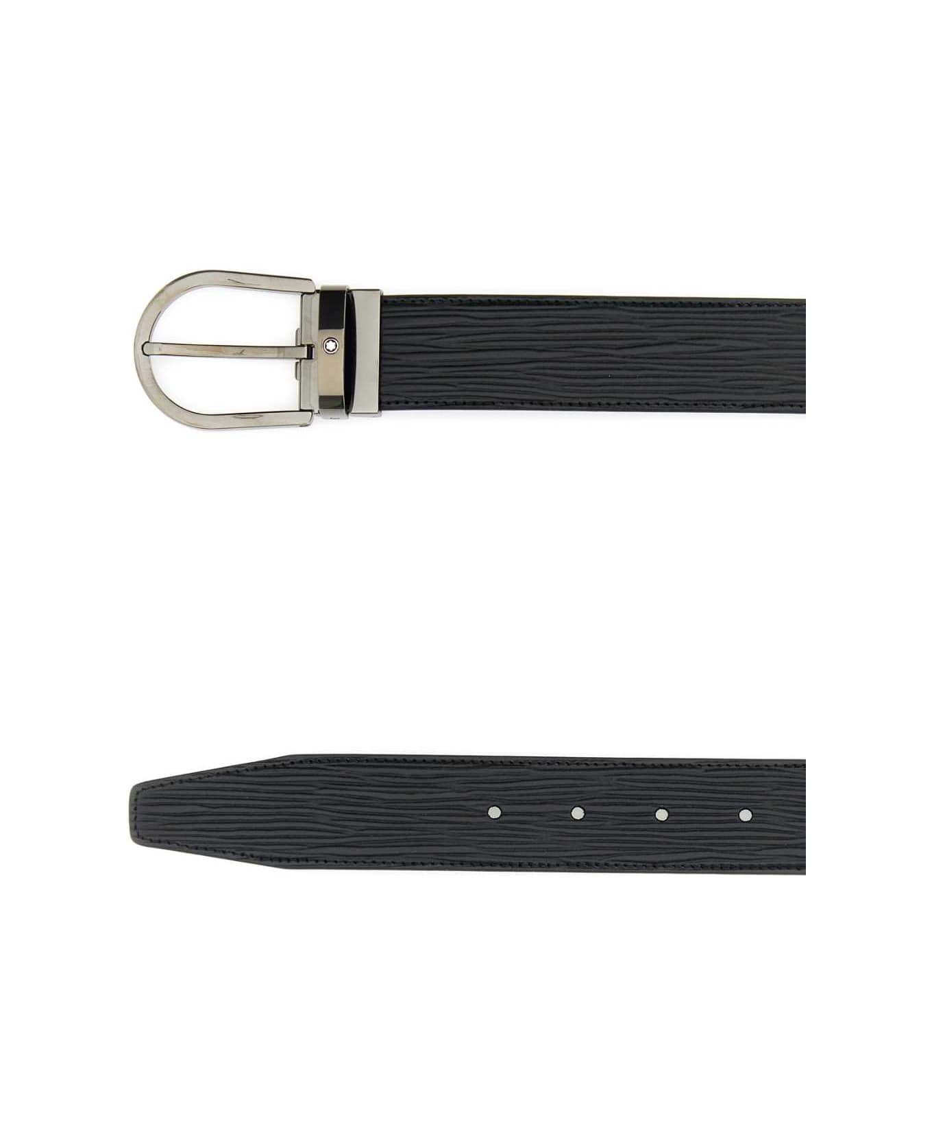 Montblanc Black Leather Belt - 000
