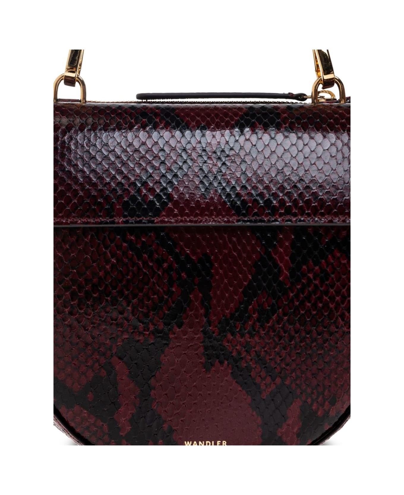 Wandler Hortensia Mini Bag In Burgundy Python - Bordeaux