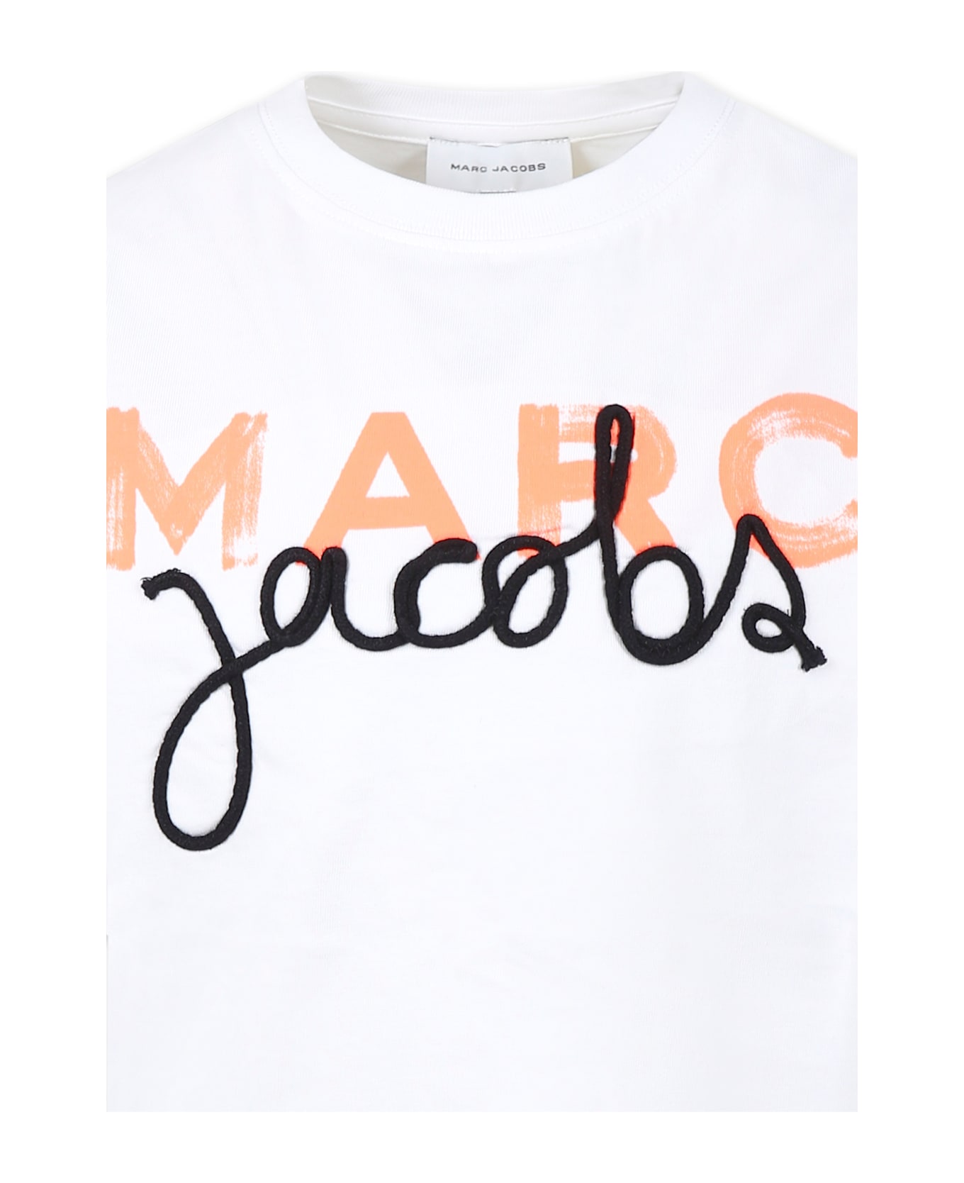 Little Marc Jacobs White T-shirt For Kids With Logo - White