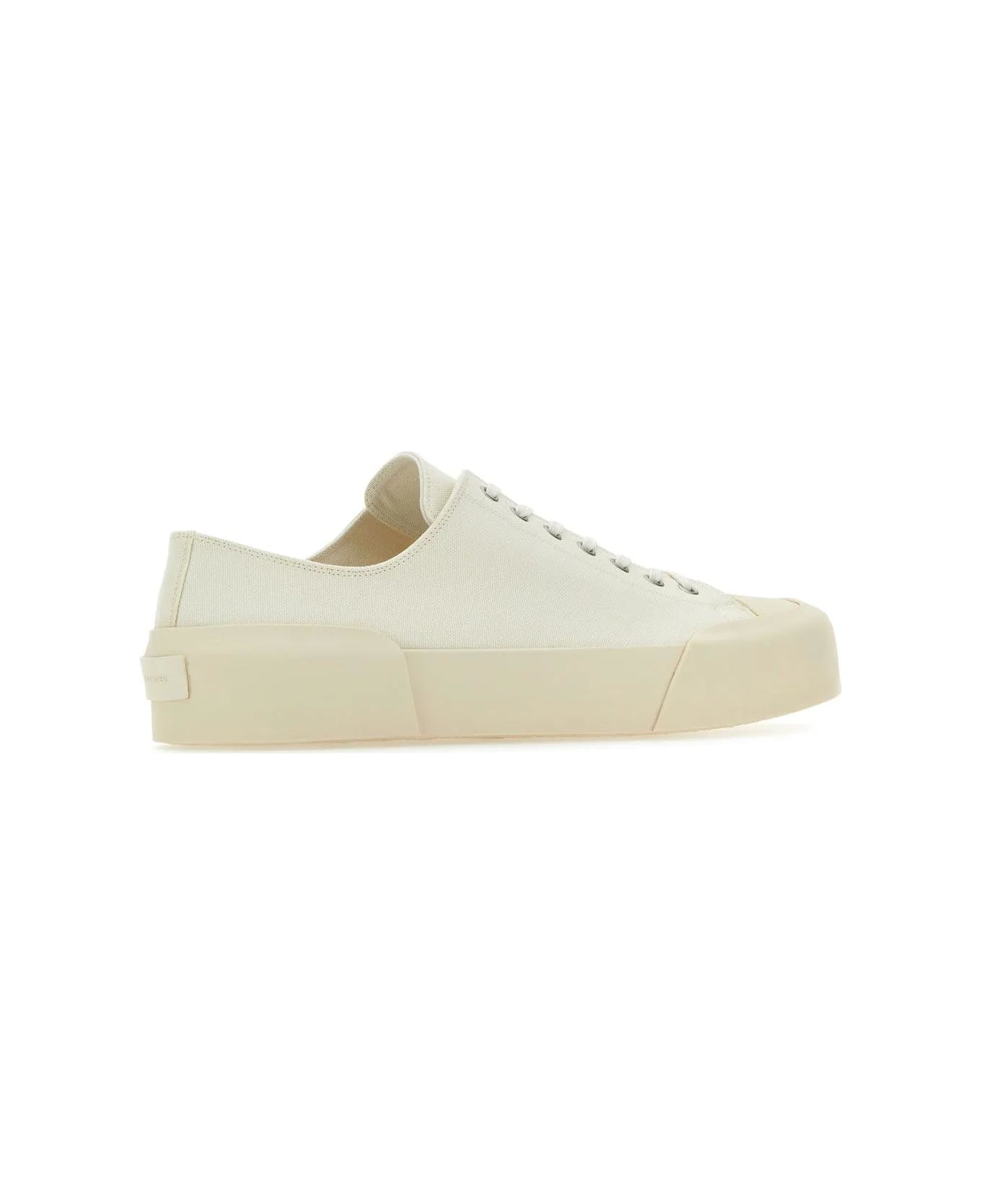 Jil Sander Ivory Canvas Sneakers - WHITE