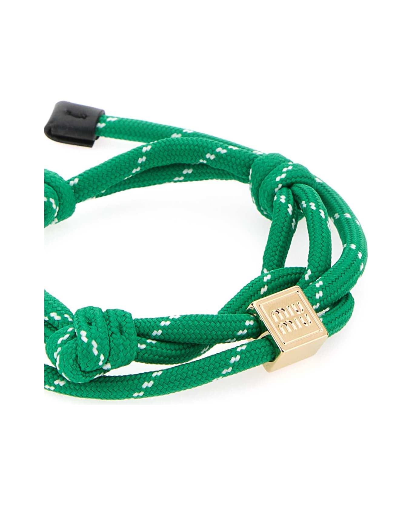 Miu Miu Emerald Green Fabric Bracelet - SMERALDO