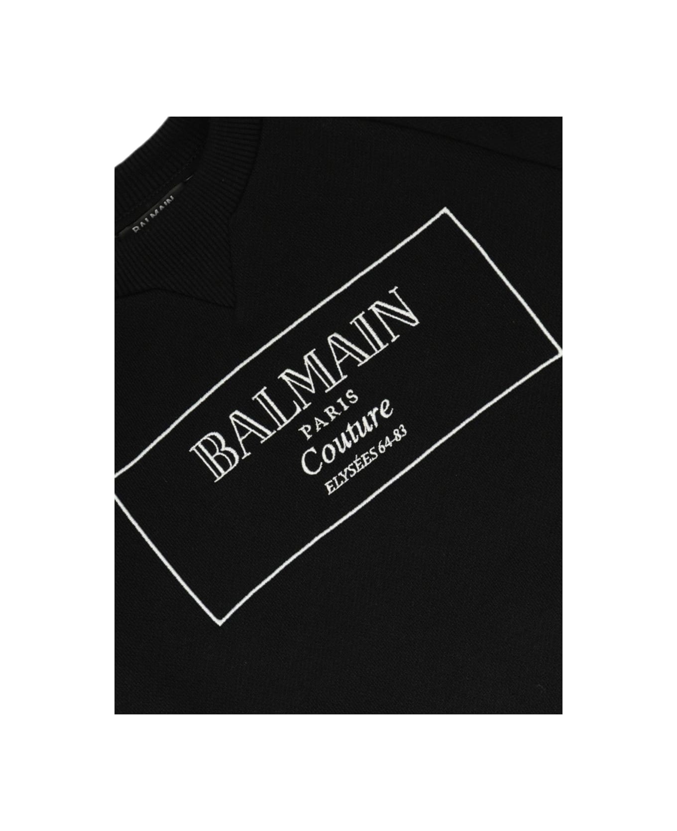 Balmain Sweatshirt With Logo - BLACK