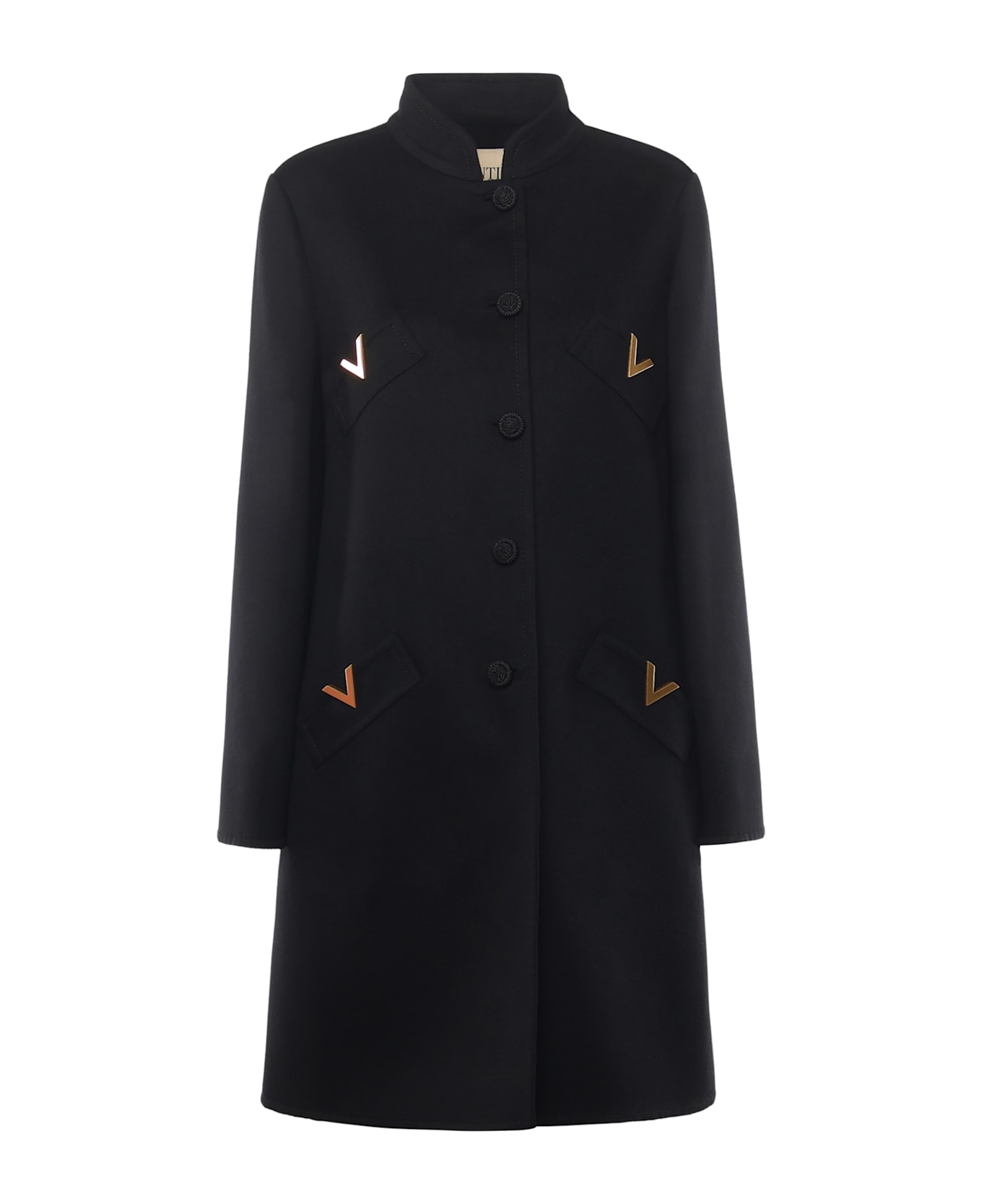 Valentino Garavani Compact Drap Coat - Black