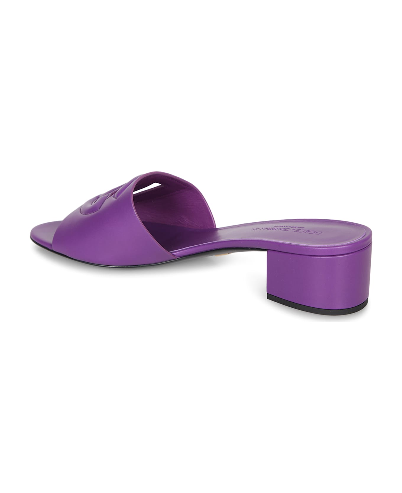 Dolce & Gabbana Purple Logo Mule Sandal - Purple