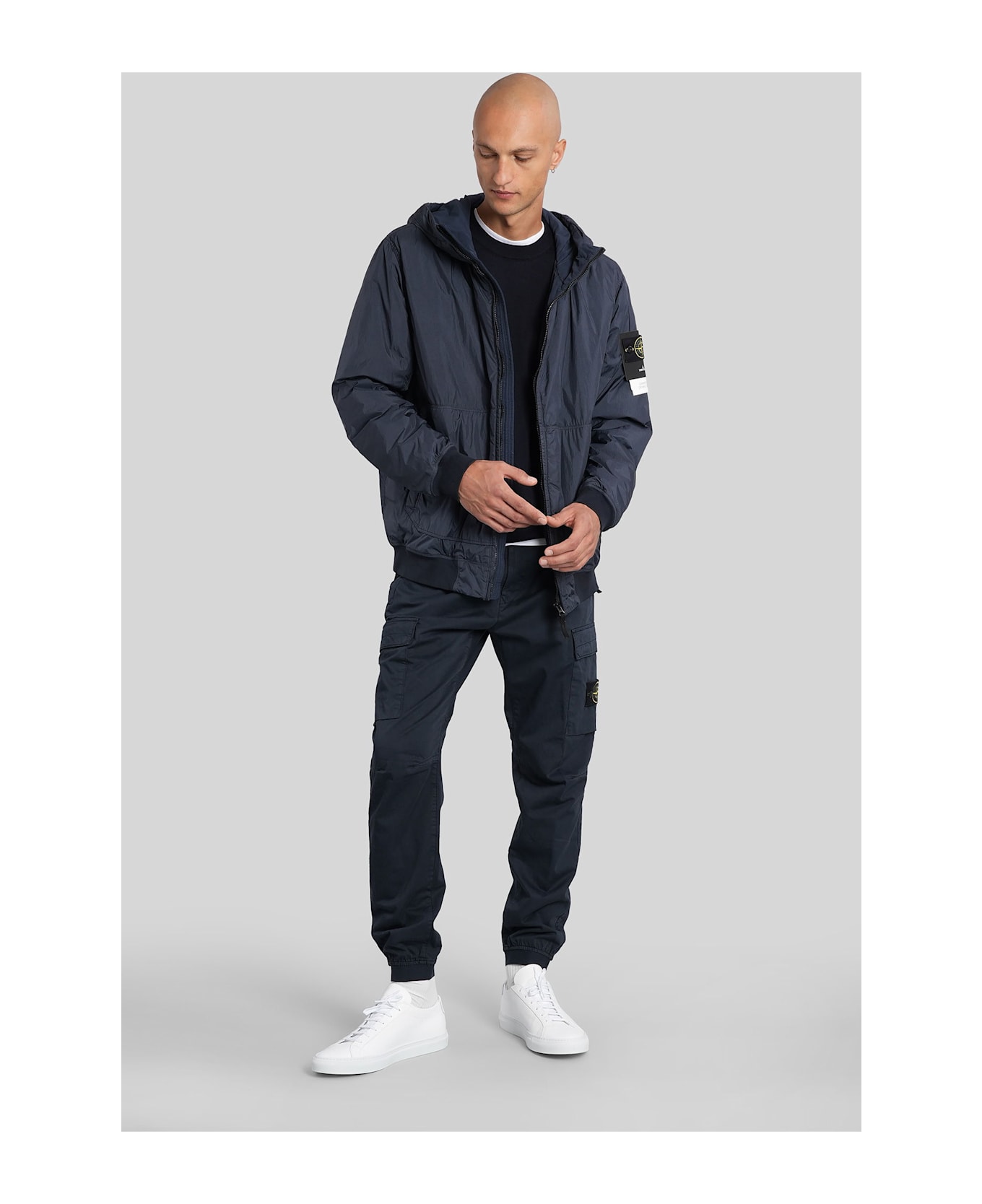 Stone Island Casual Jacket In Blue Polyamide - blue