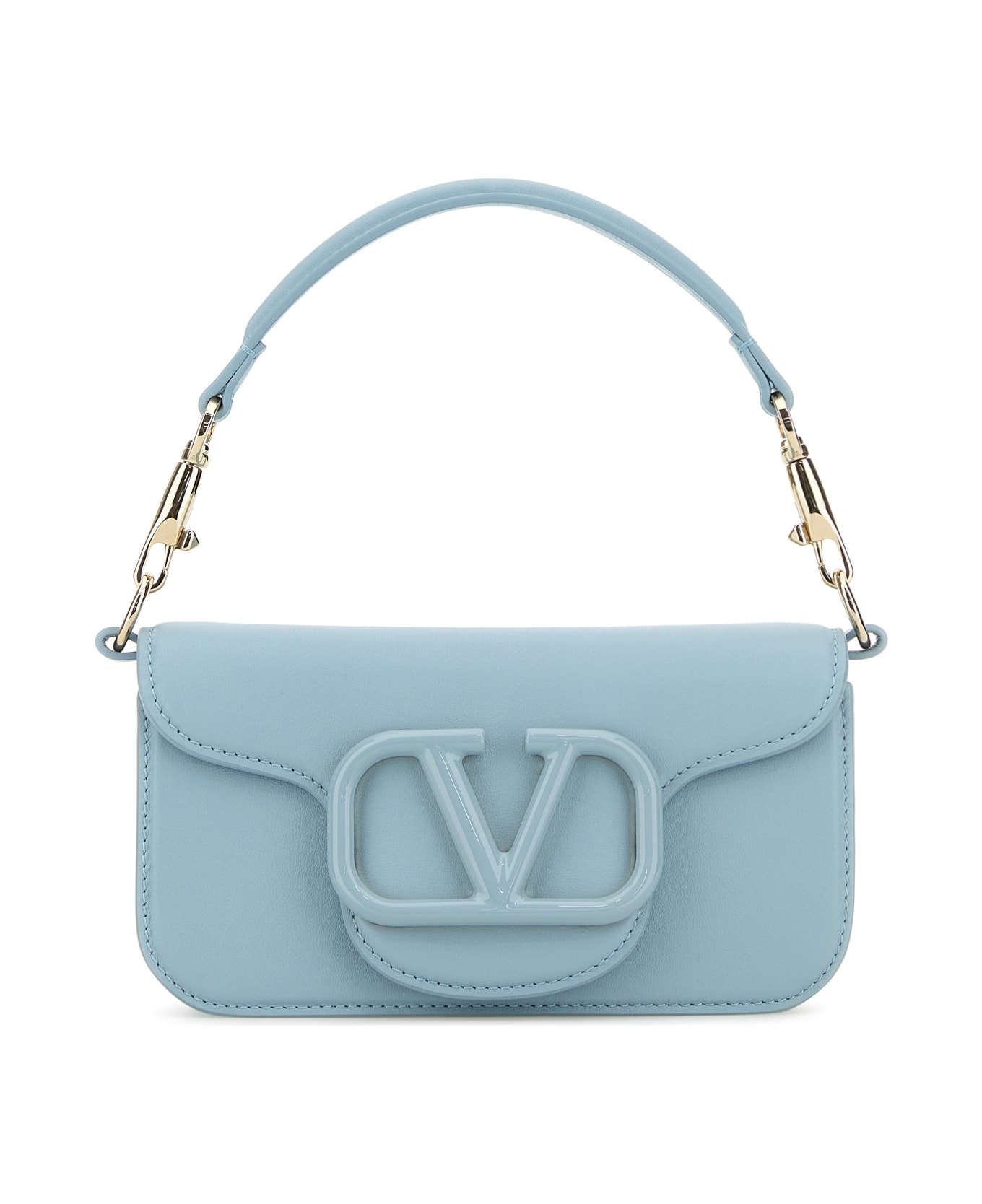 Valentino Garavani Light Blue Leather Locã² Handbag - BLUPORCELLANA