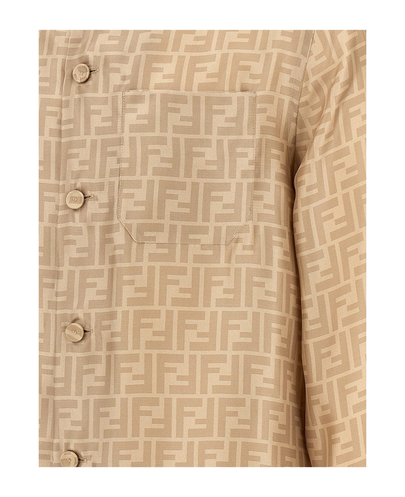 Fendi Ff Silk Shirt - SAND