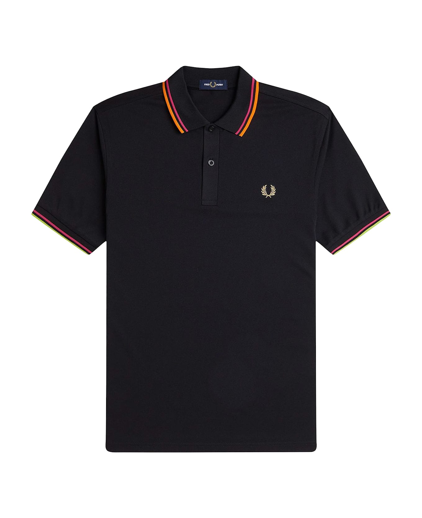 Fred Perry On Court Twin Tipped Recycled Polyester Polo - Black