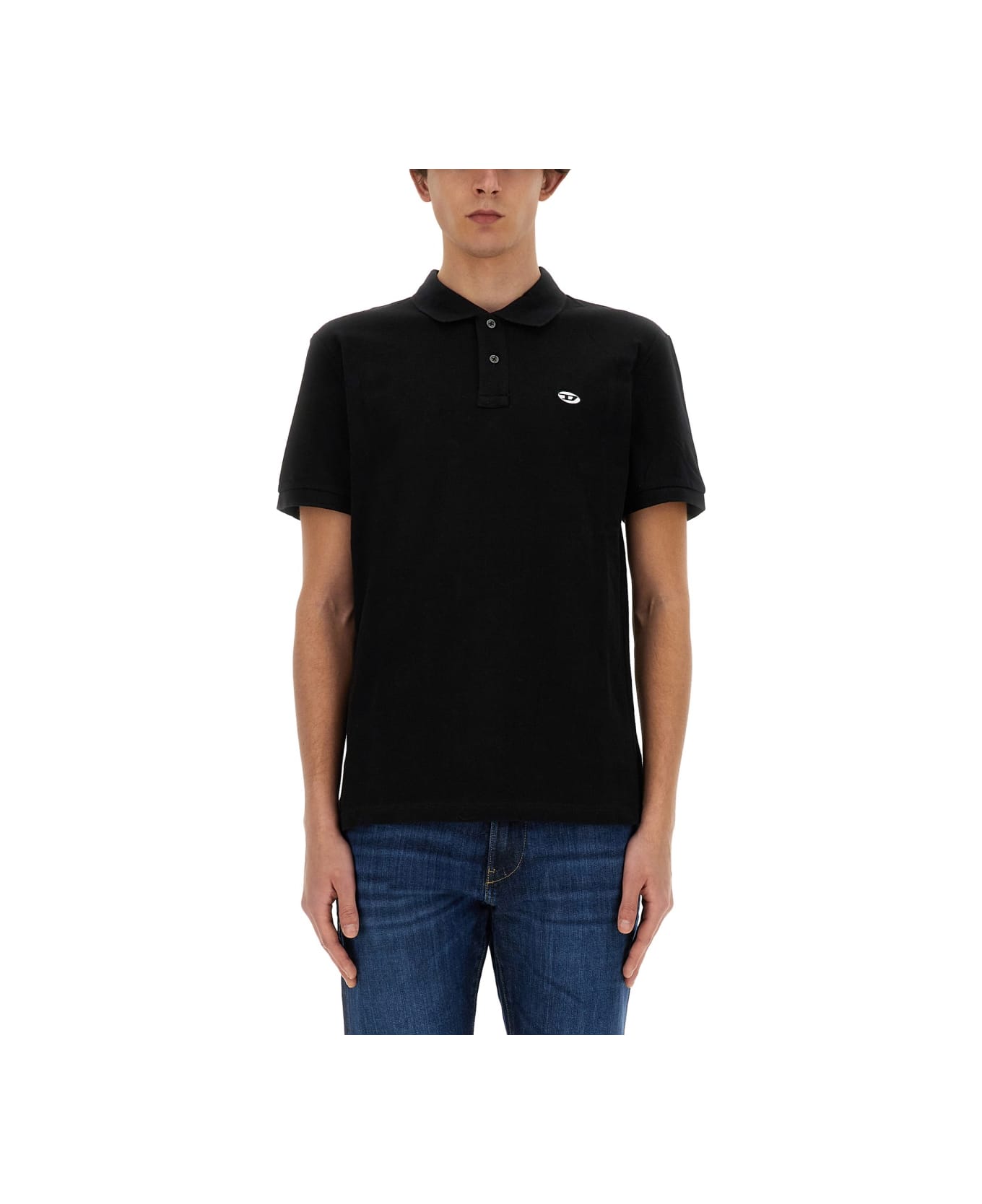 Diesel "t-smith-doval-pj" Polo Shirt - BLACK ポロシャツ