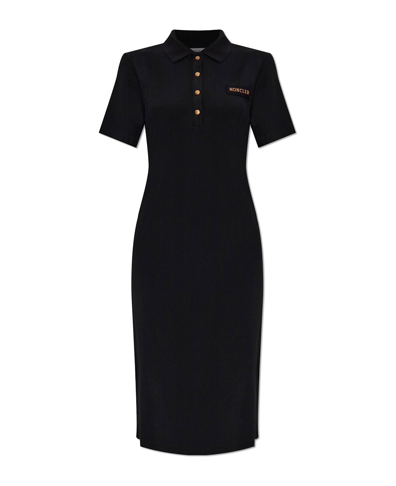 Moncler Dress With Logo Patch - Black