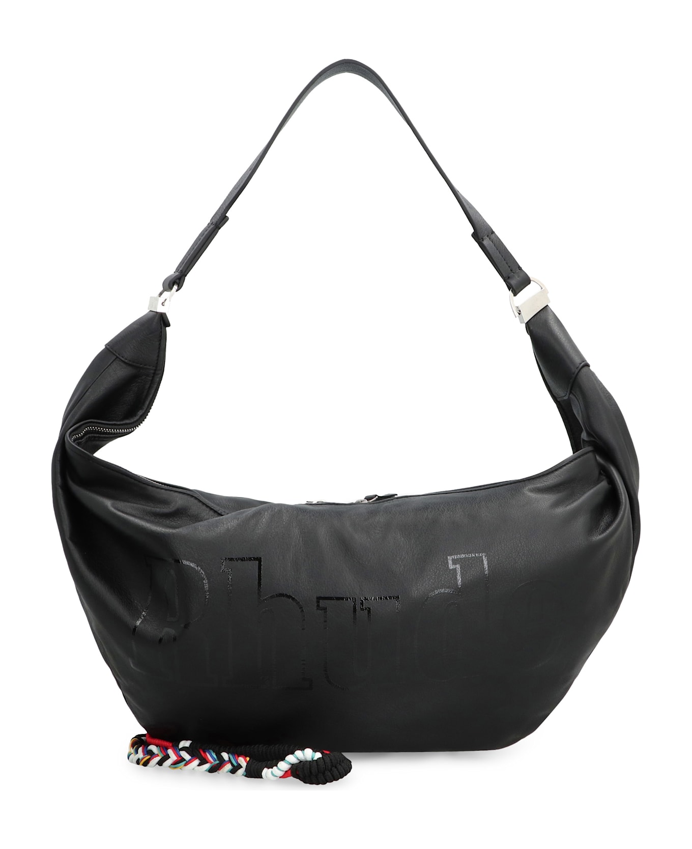 Rhude Leather Messenger Bag - black