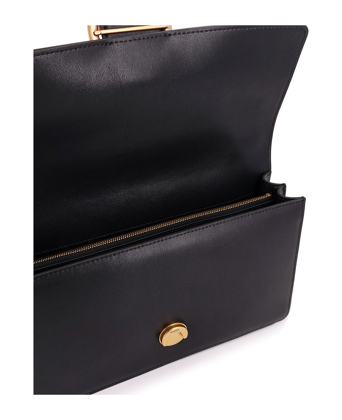 Pinko Love One Leather Shoulder Bag - Black