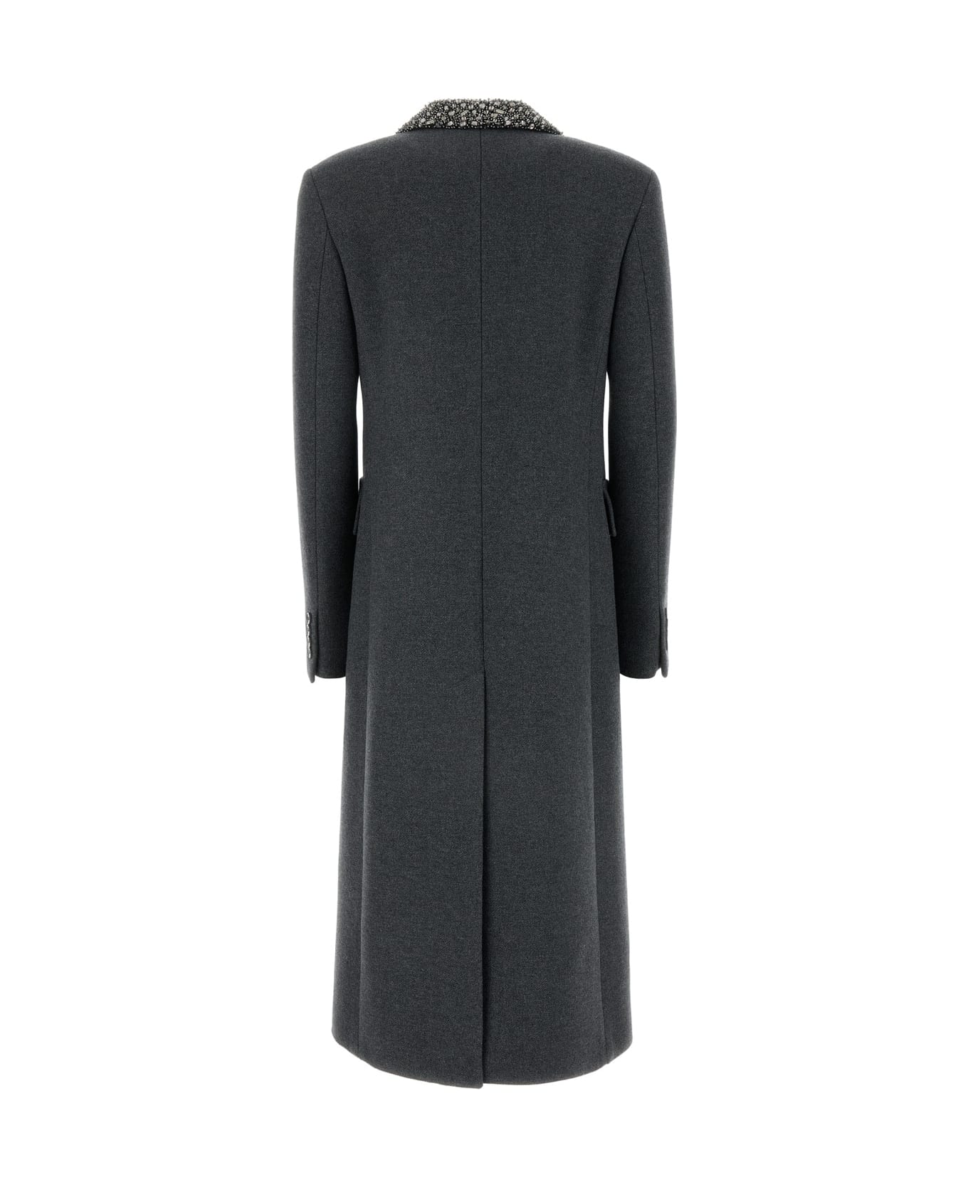 Blumarine Dark Grey Wool Coat - DARKSHADOWGREY