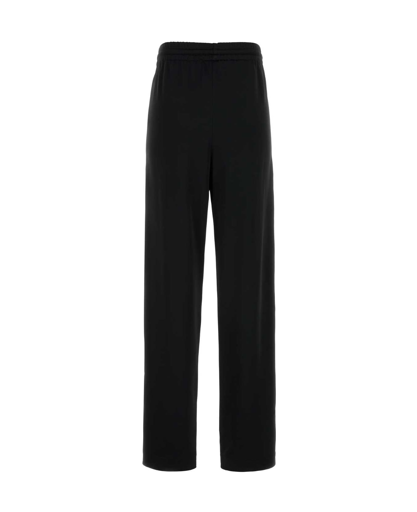 Blumarine Black Stretch Satin Joggers - Black