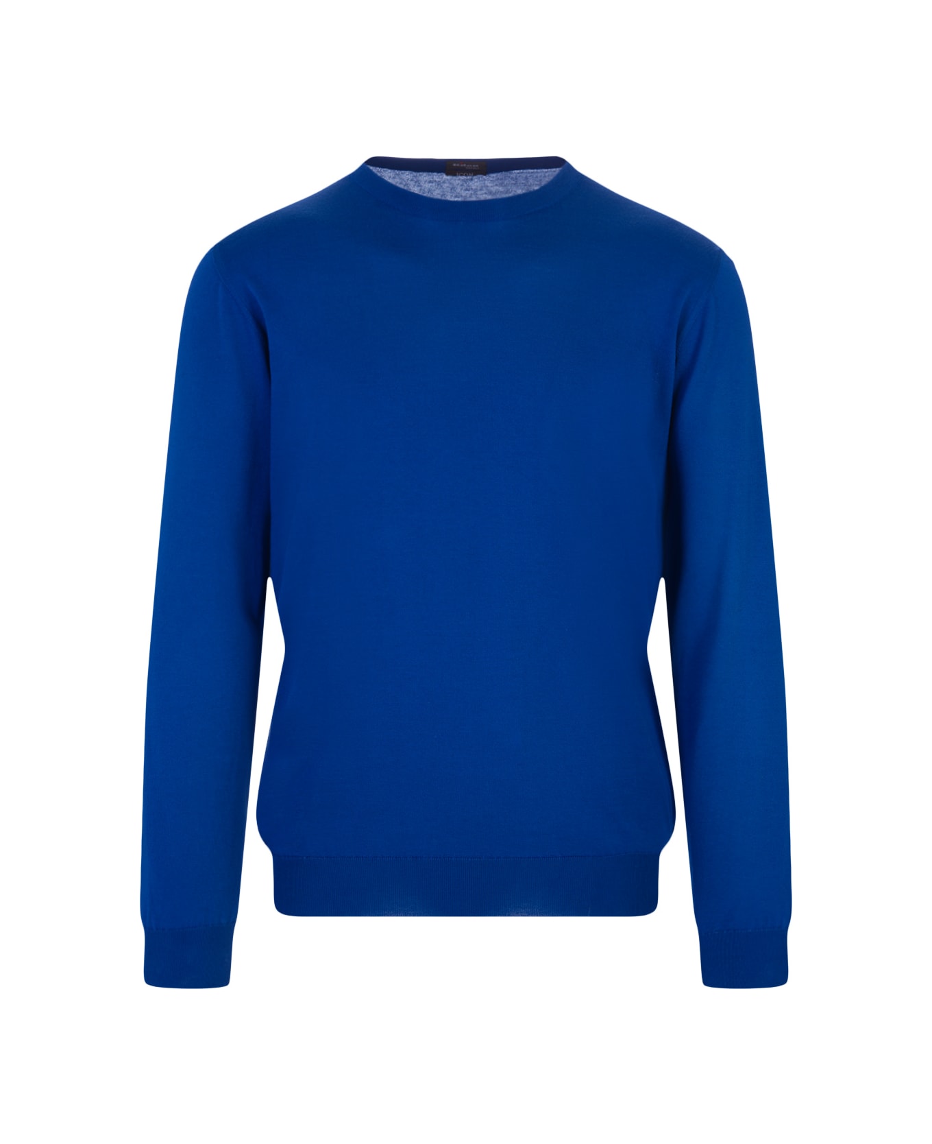 Kiton Royal Blue Wool Crew Neck Sweater - Blu