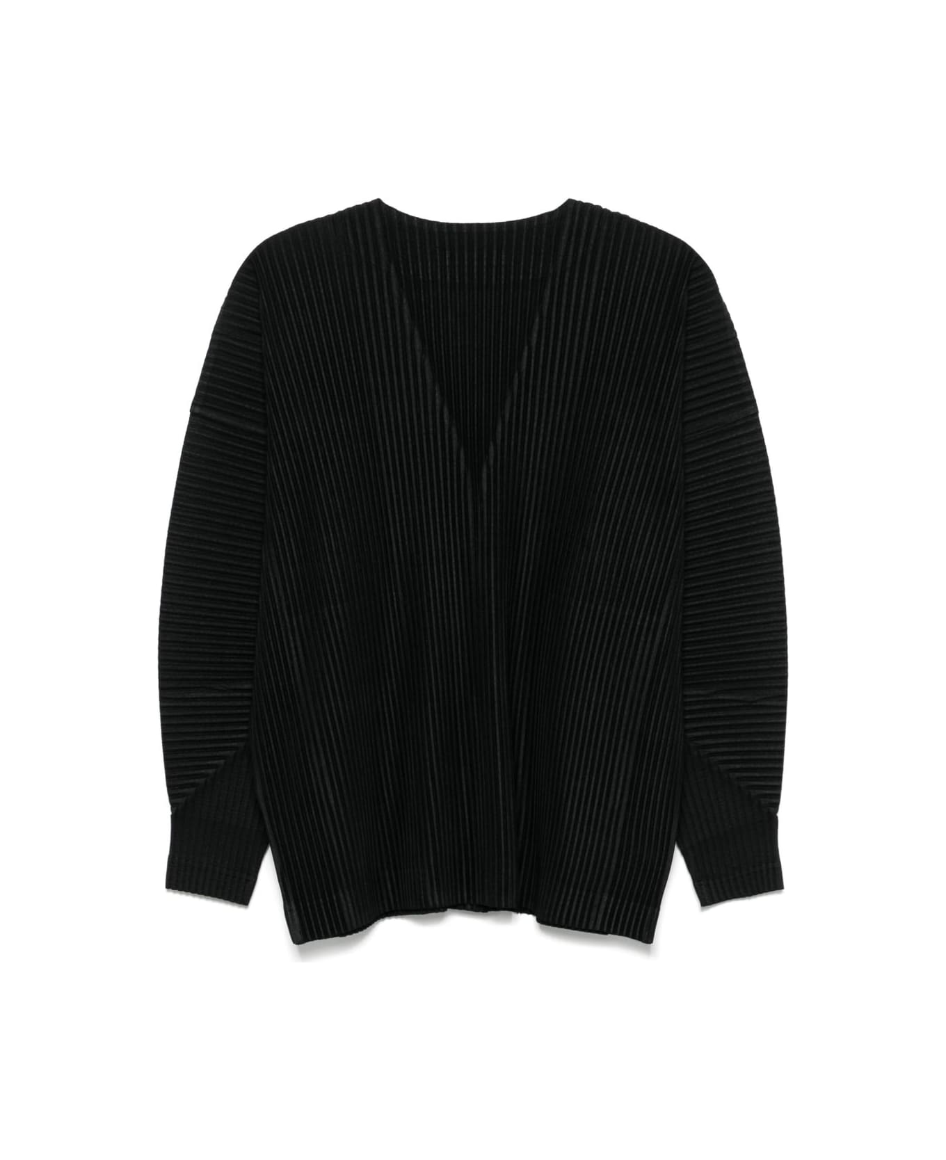 Homme Plissé Issey Miyake V-necked Pleated T-shirt - Black
