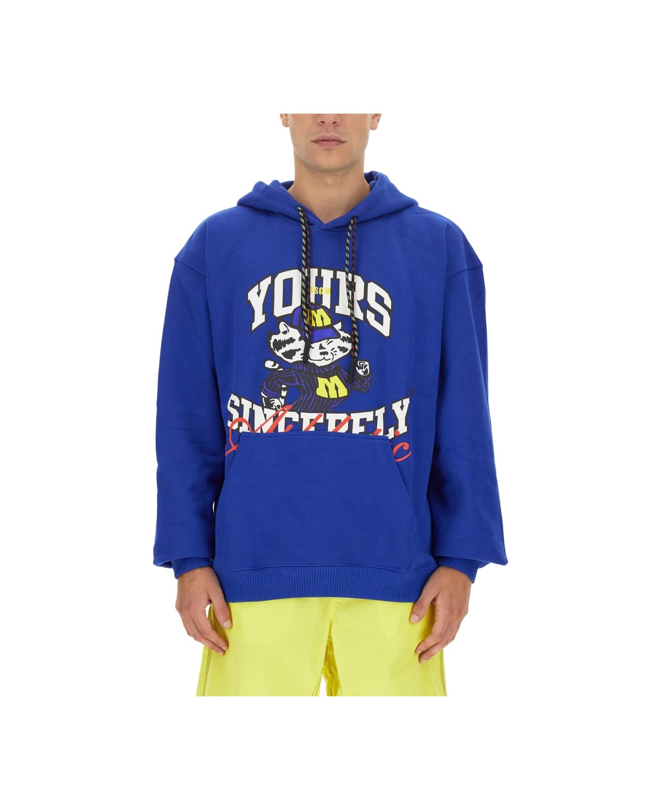 MSGM Sweatshirt With Logo - BLUE