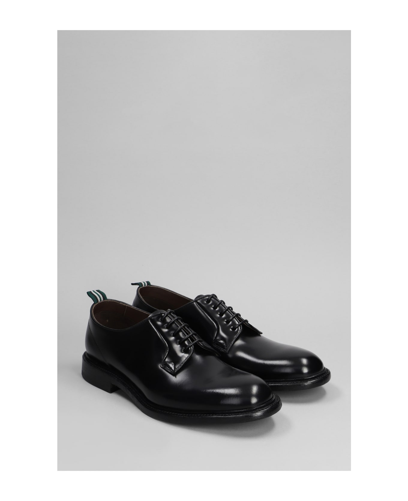 Green George Lace Up Shoes In Black Leather - black ローファー＆デッキシューズ
