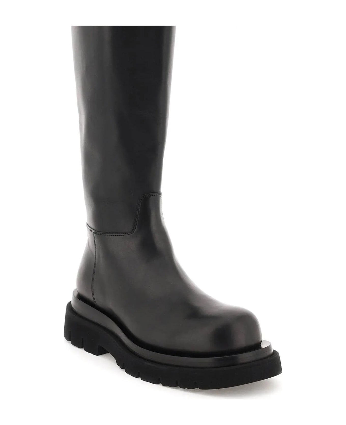 Bottega Veneta Lug Leather Boots - Black