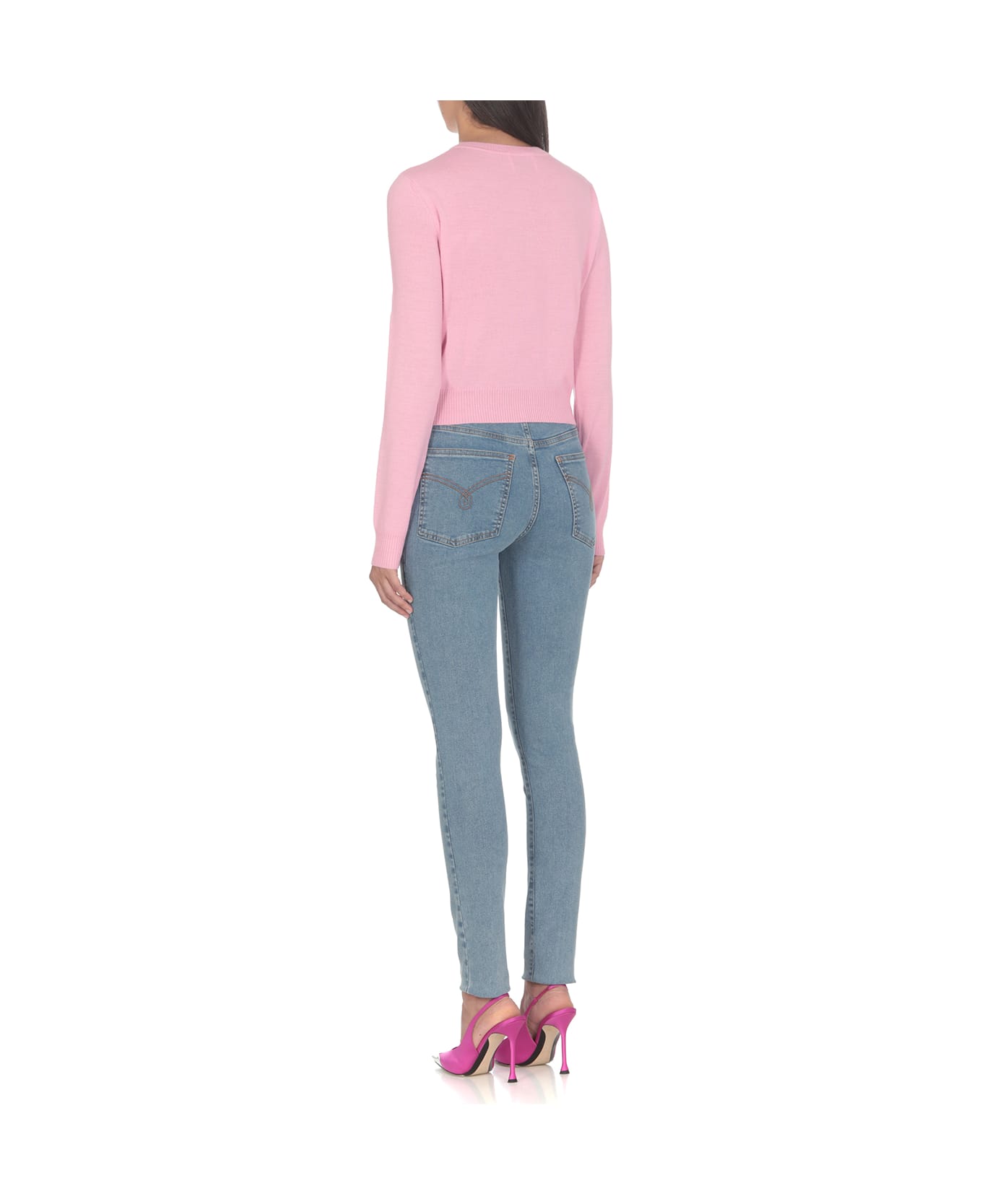 M05CH1N0 Jeans Sweater With Logo - PINK