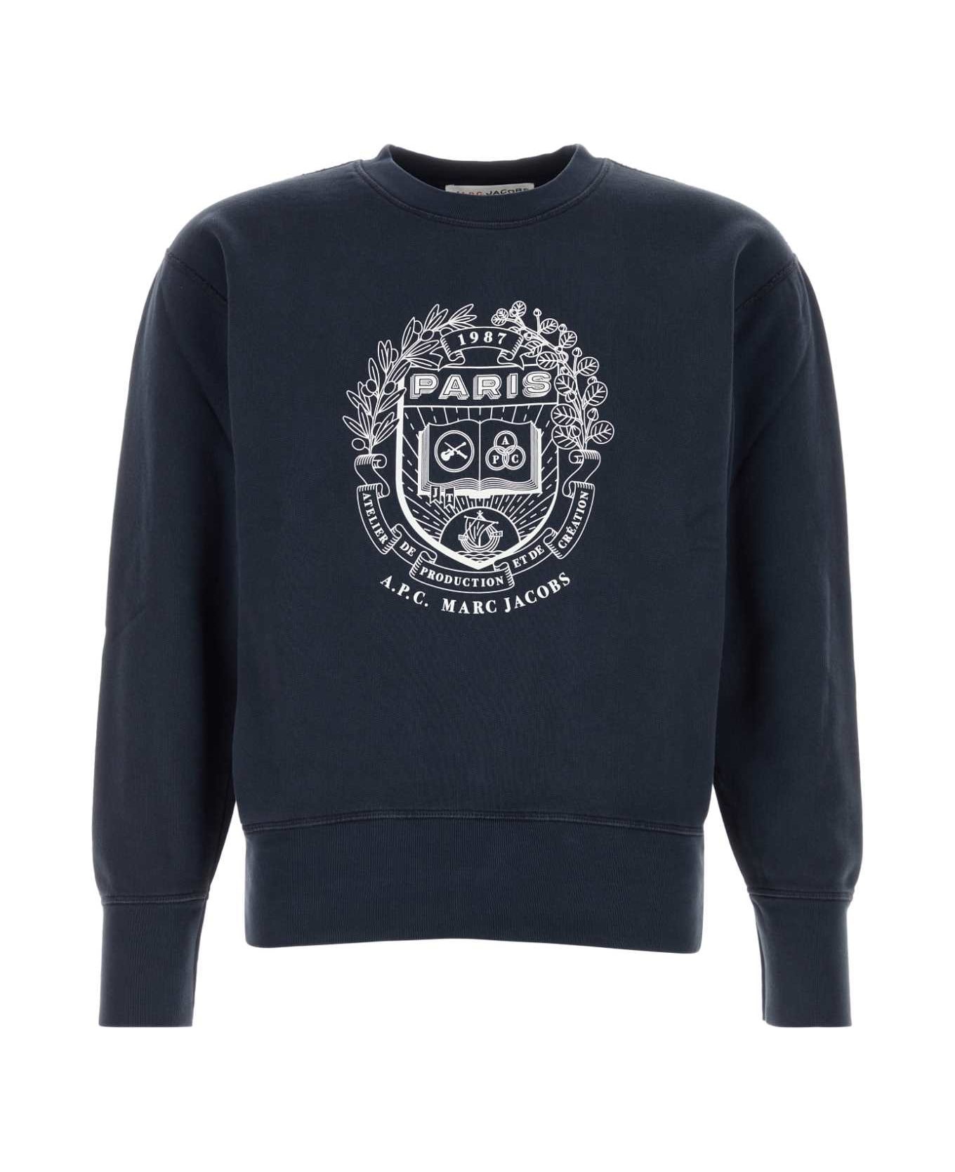A.P.C. Navy Blue Cotton A.p.c. X Marc Jacobs Sweatshirt - DARKNAVY