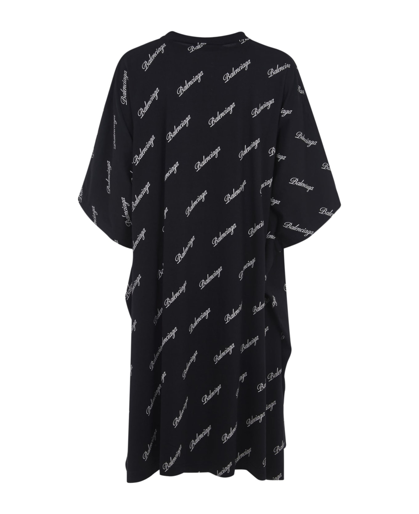 Balenciaga Logo Motif Print Dress - Black/White