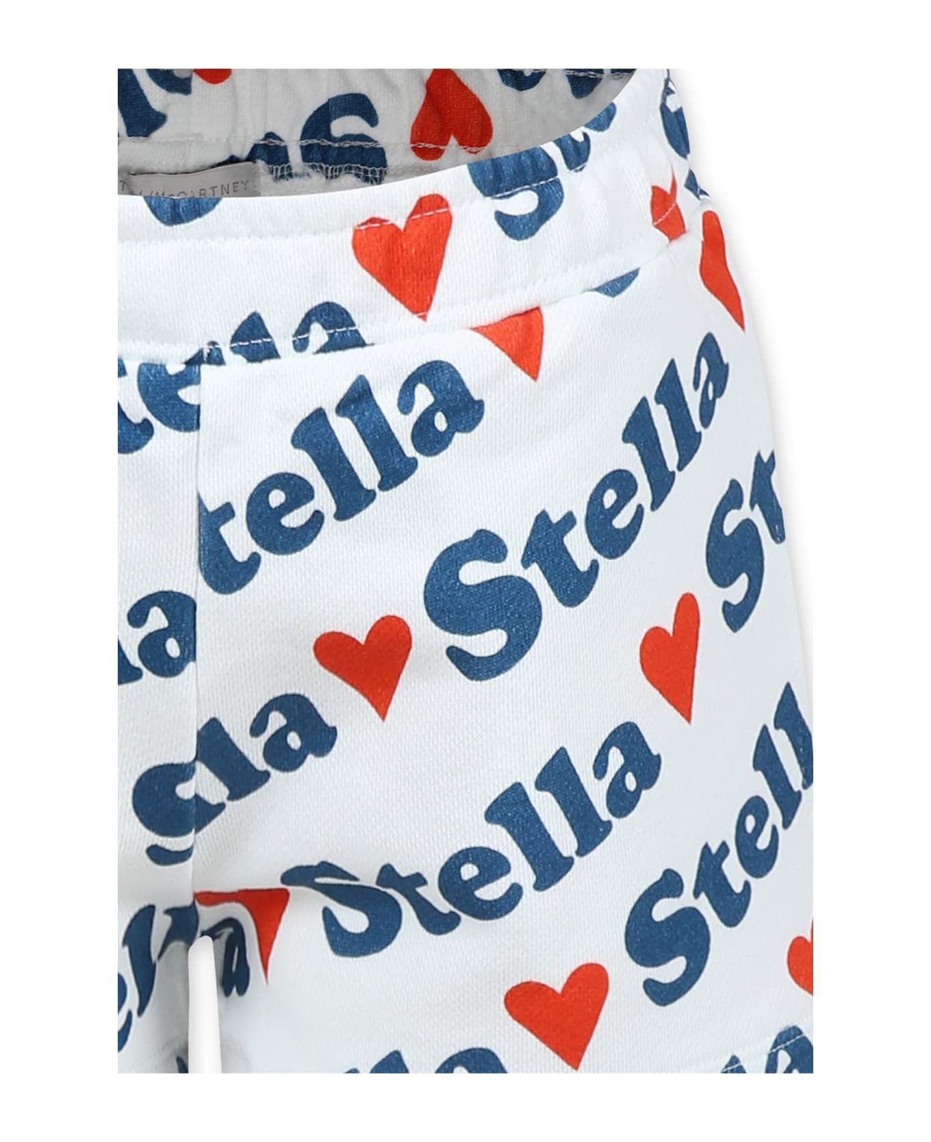 Stella McCartney Kids White Shorts For Girl With Logo - White