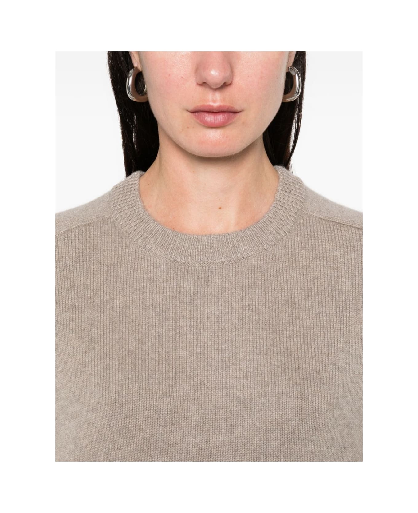 Goat Soft Goat Beige Crewneck Sweaters - Grey