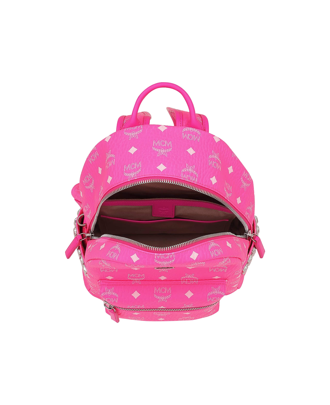 Mcm Neon Pink Stark Backpack 32 Cm | italist