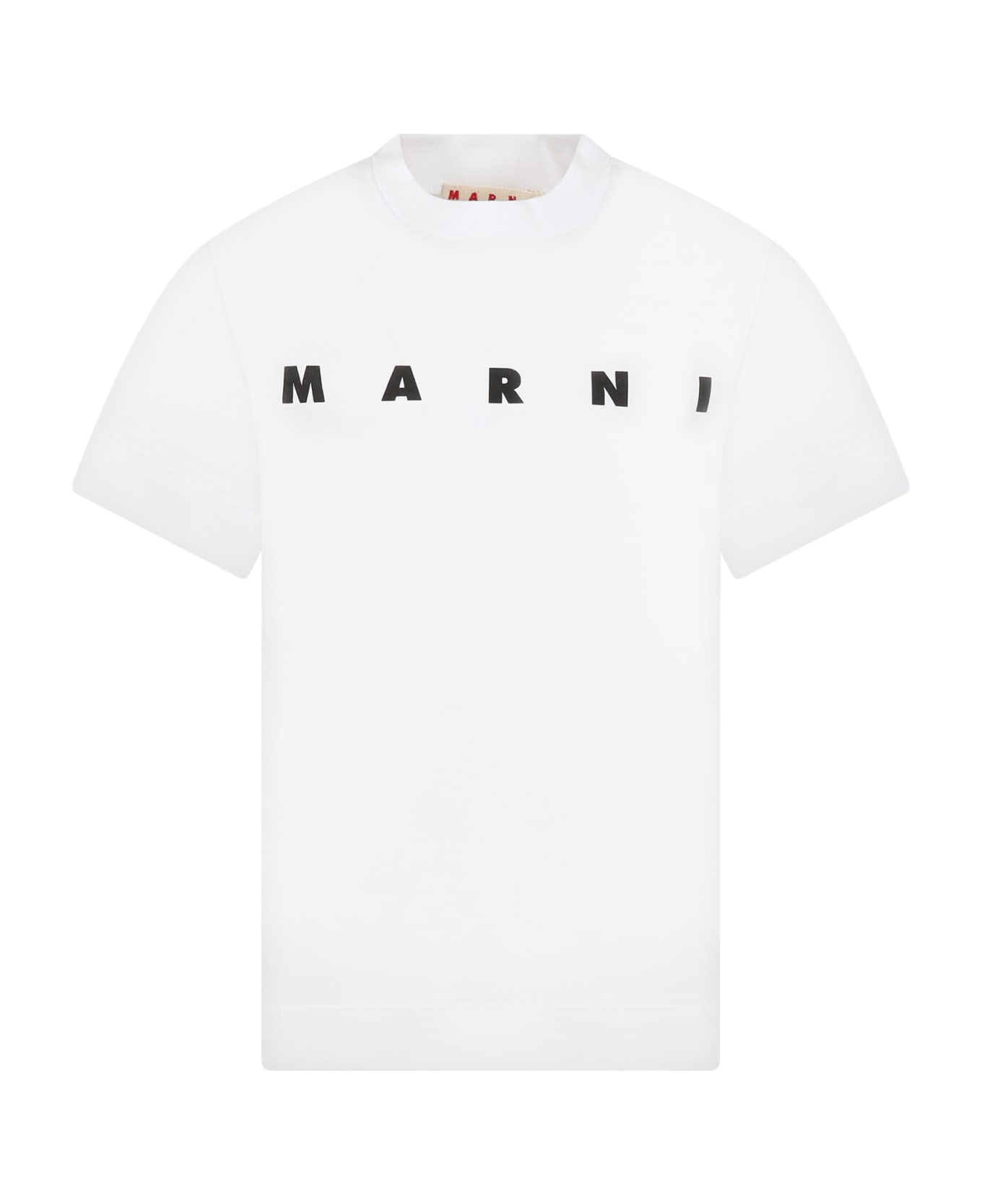 Marni White T-shirt For Kids With Logo - White Tシャツ＆ポロシャツ