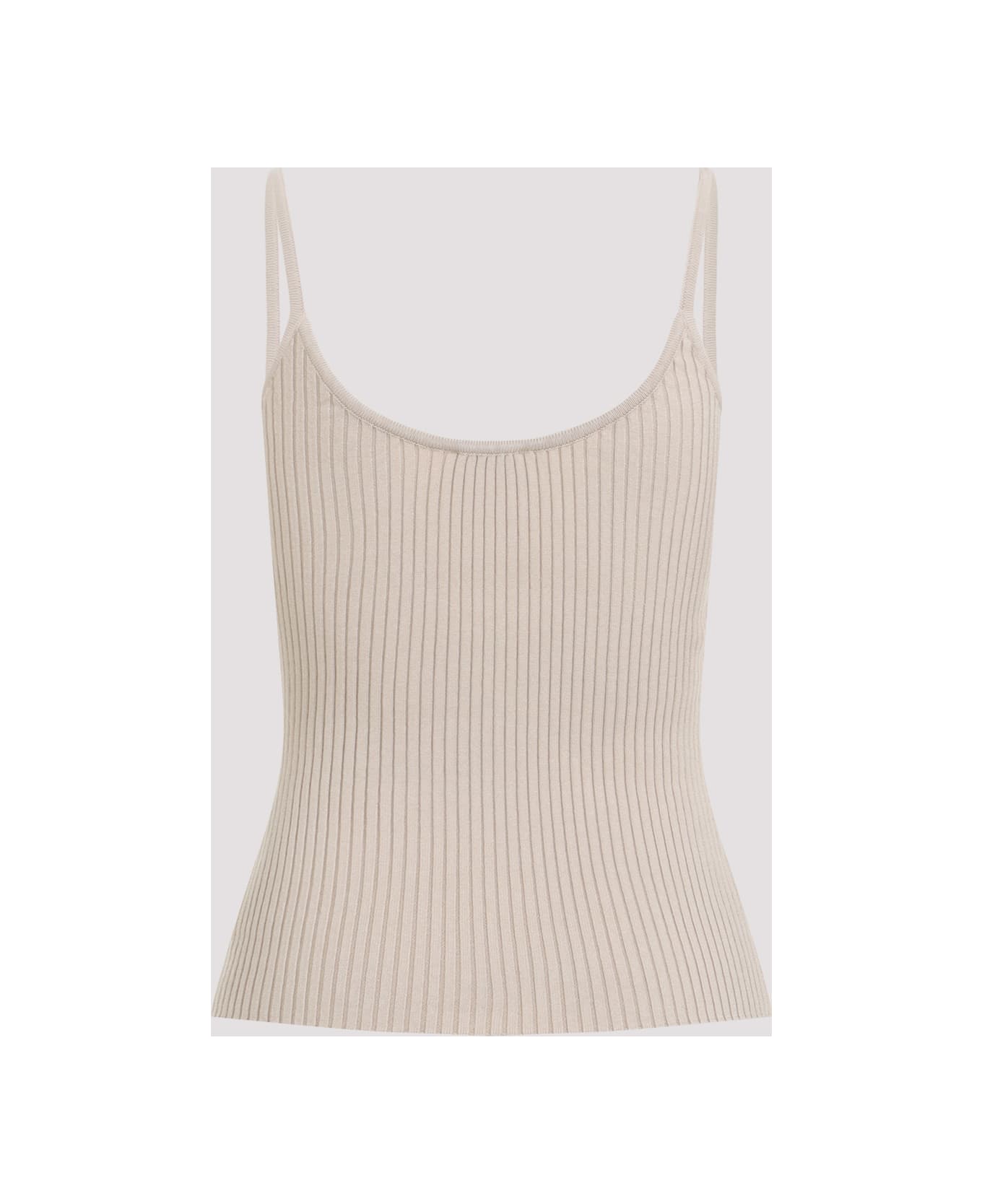 Courrèges Rib Knit Tank Top - Cappuccino