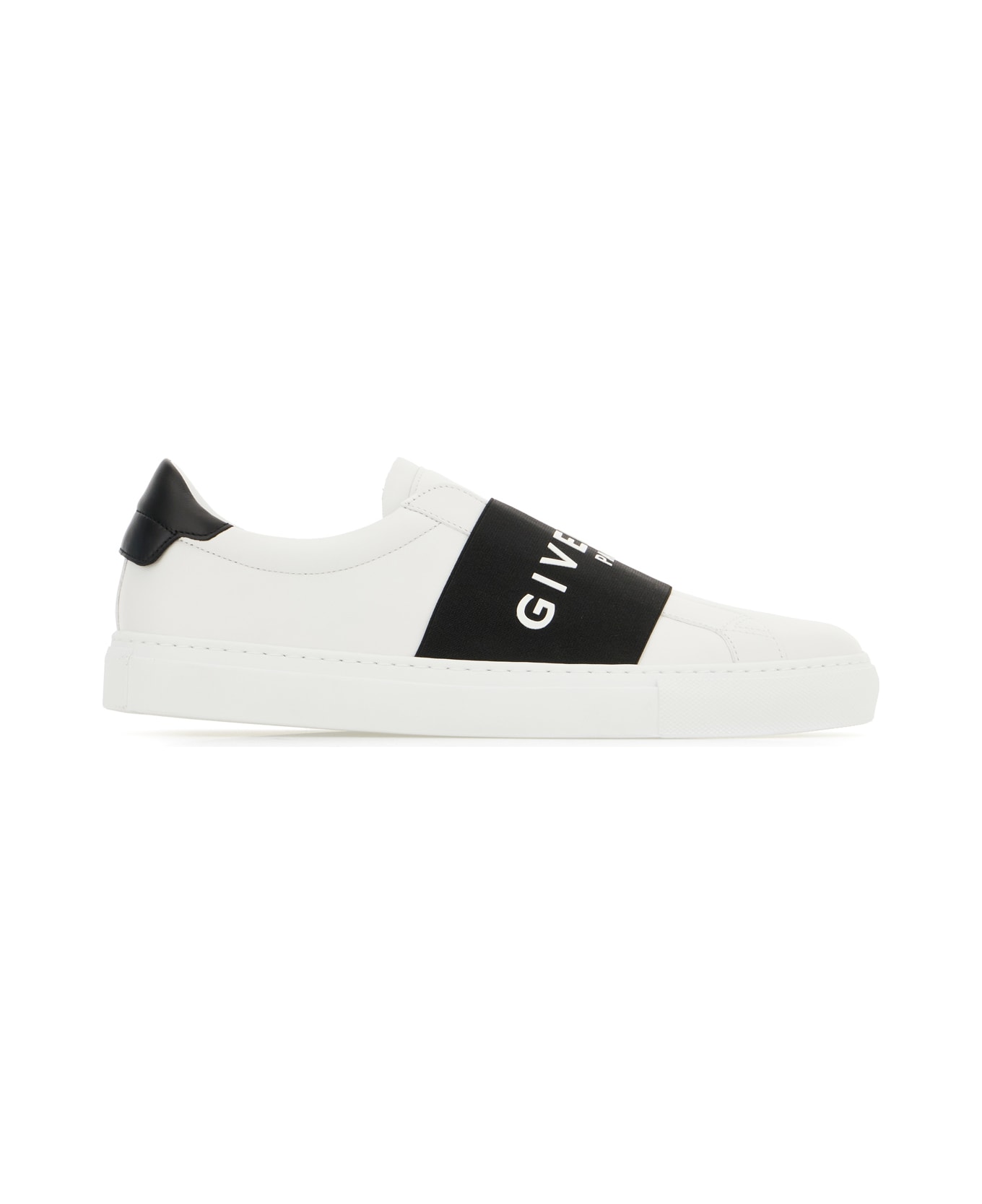 Givenchy White Leather Slip Ons - WHITE BLACK