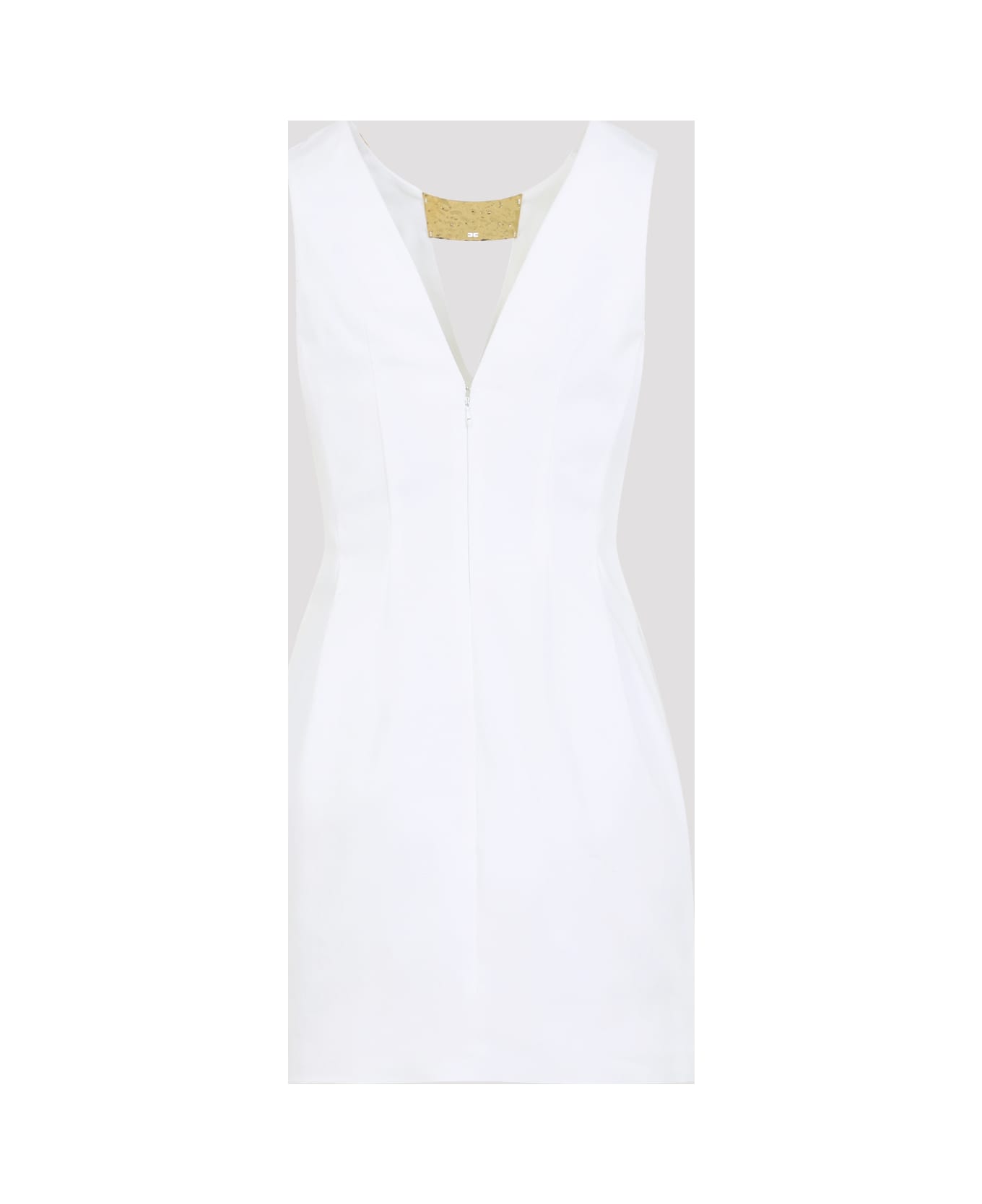 Elisabetta Franchi Mini Dress With Gold Detail - Avorio