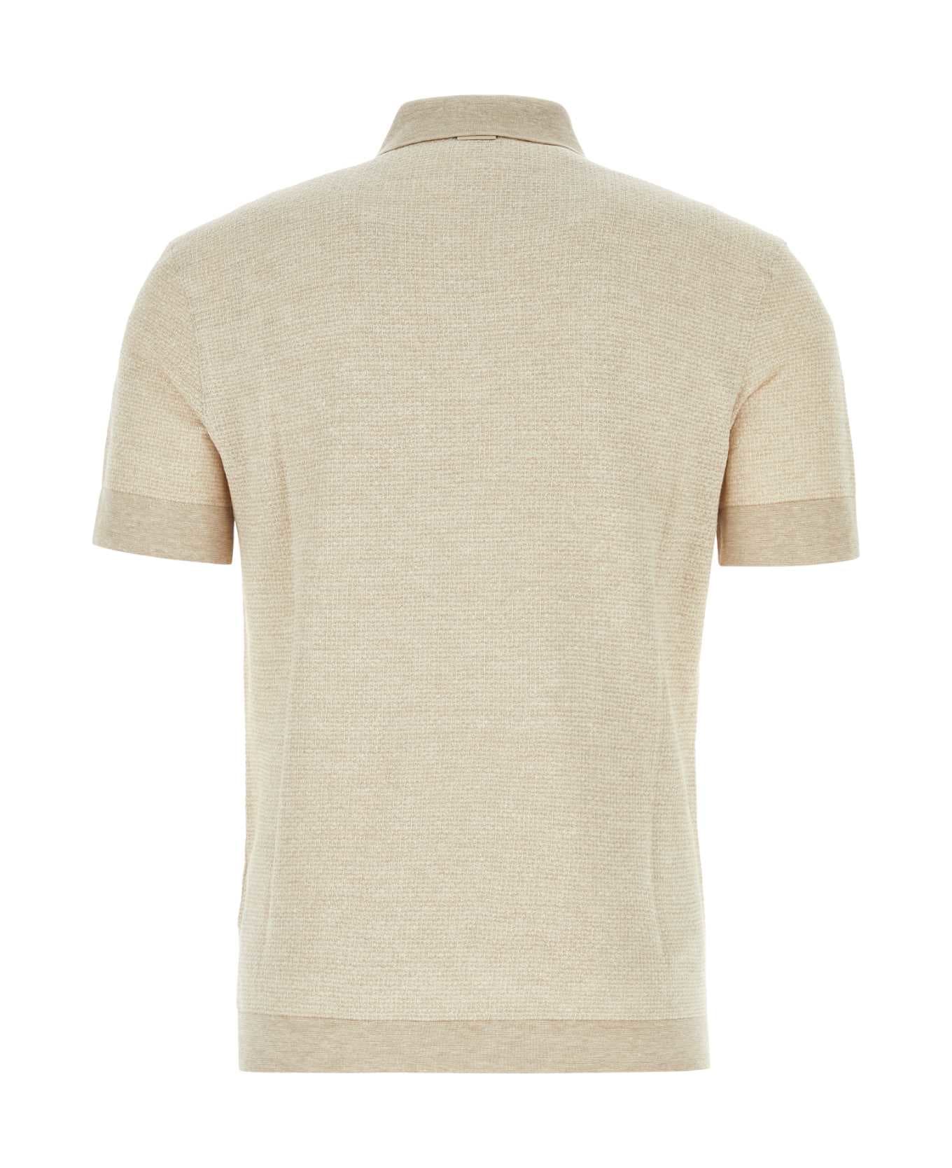 Zegna Sand Cotton Blend Polo Shirt - N03 ポロシャツ