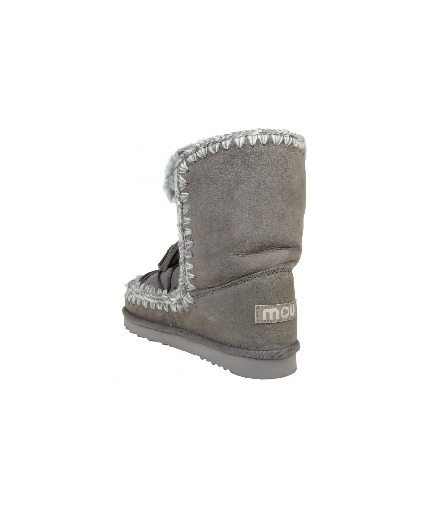 Mou Boot "eskimo Dream" In Gray Suede With Drawstring - GREY