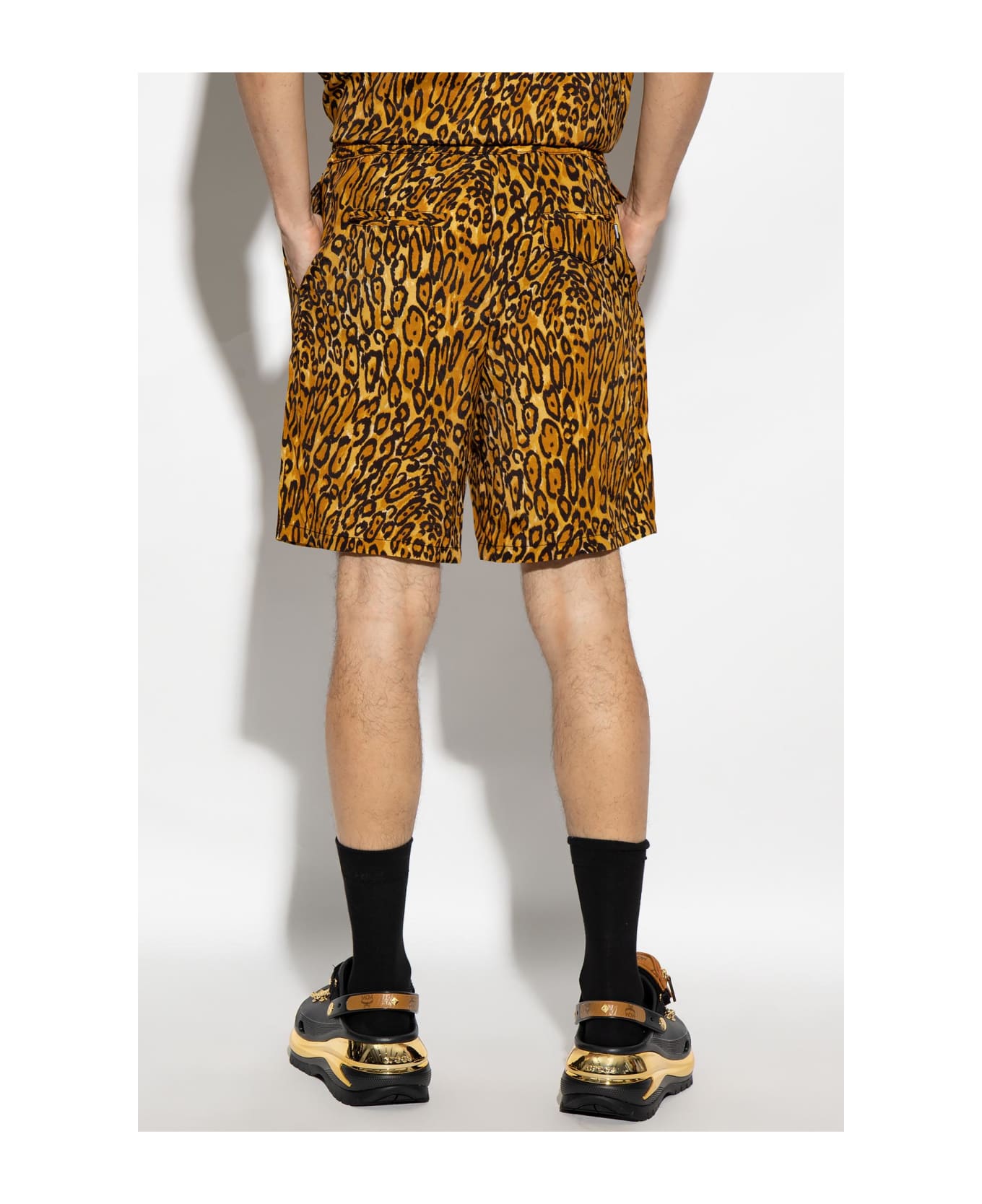 Moschino Shorts With Animal Print - NEUTRALS/BLACK