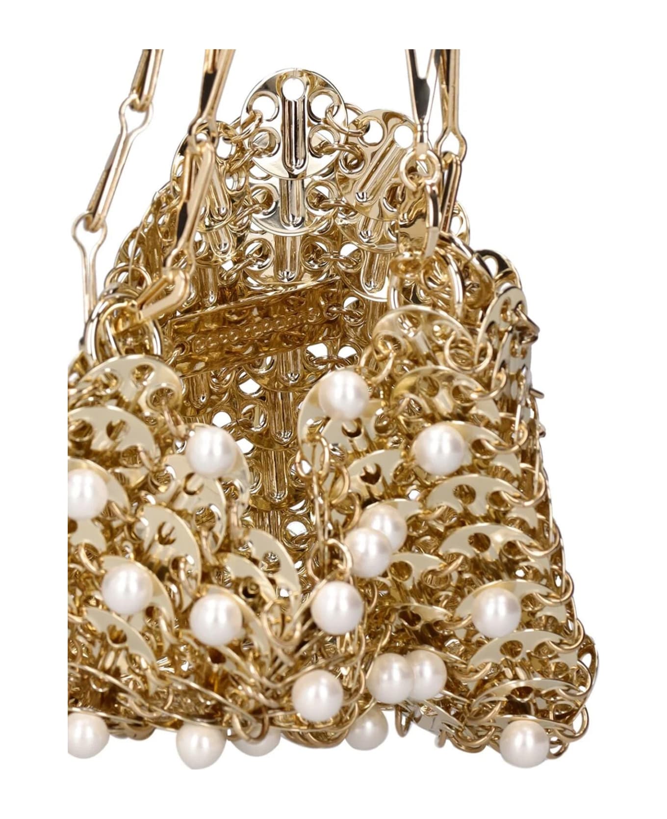 Paco Rabanne Gold And Pearls 1969 Nano Bag - Light Gold Pearl
