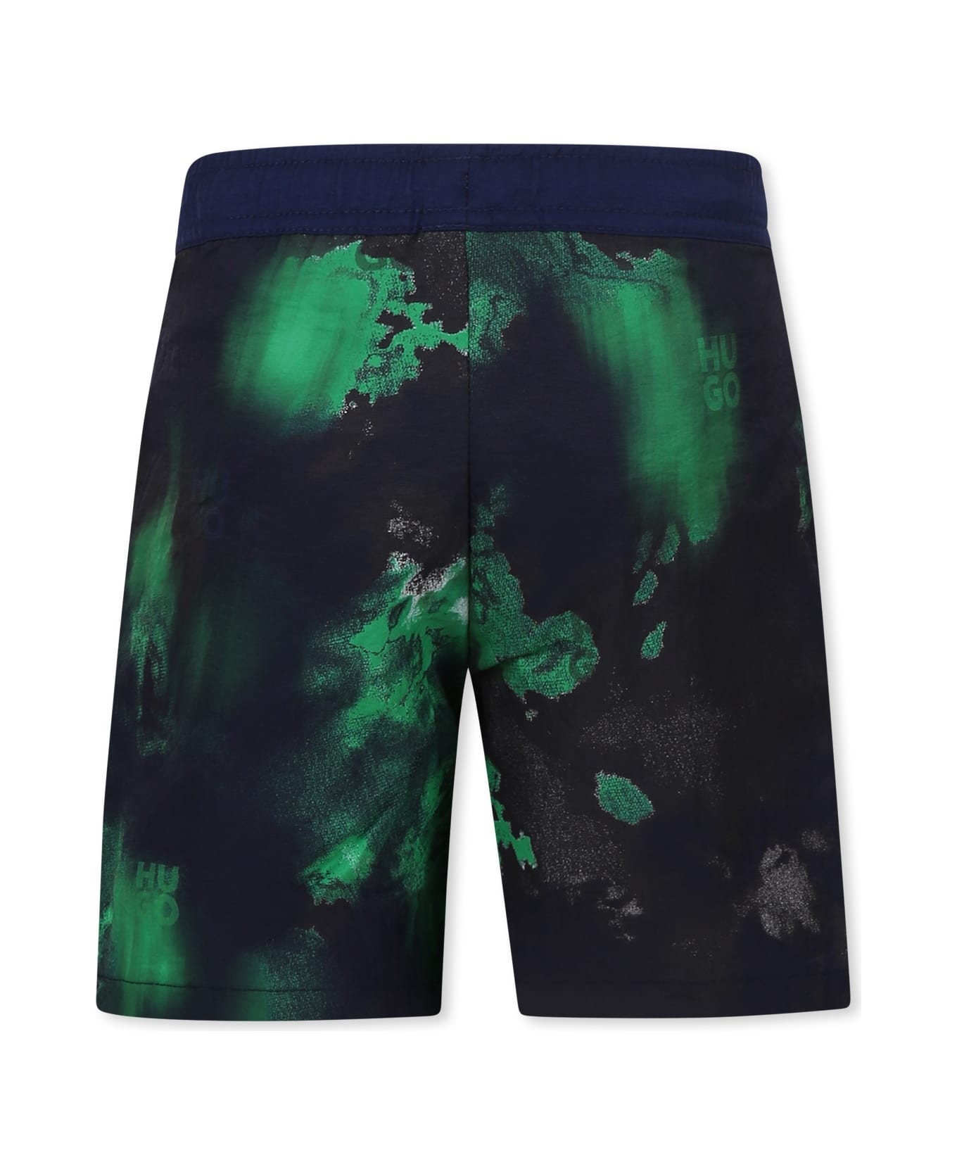Hugo Boss Blue Swim Shorts For Boy With Logo - Blue