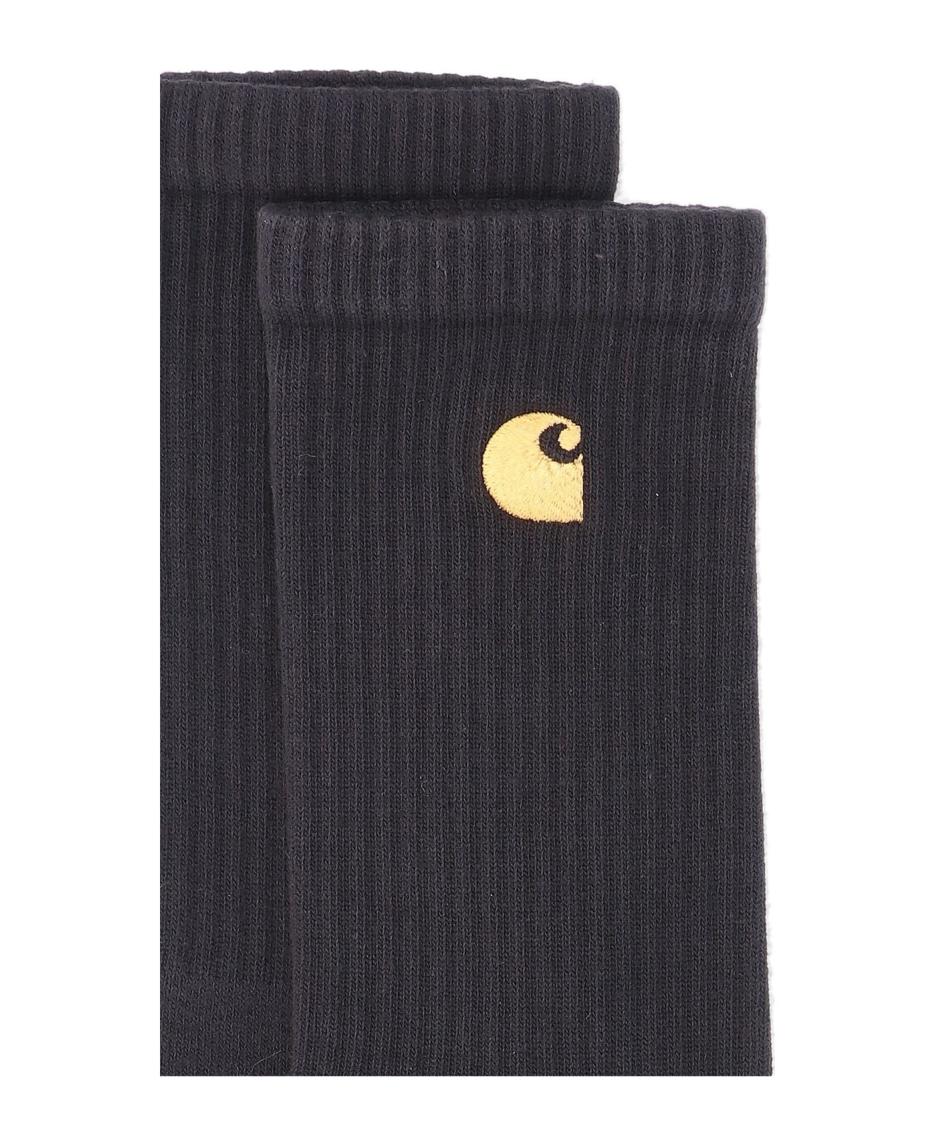 Carhartt 'chase' Logo Socks - Nero/oro