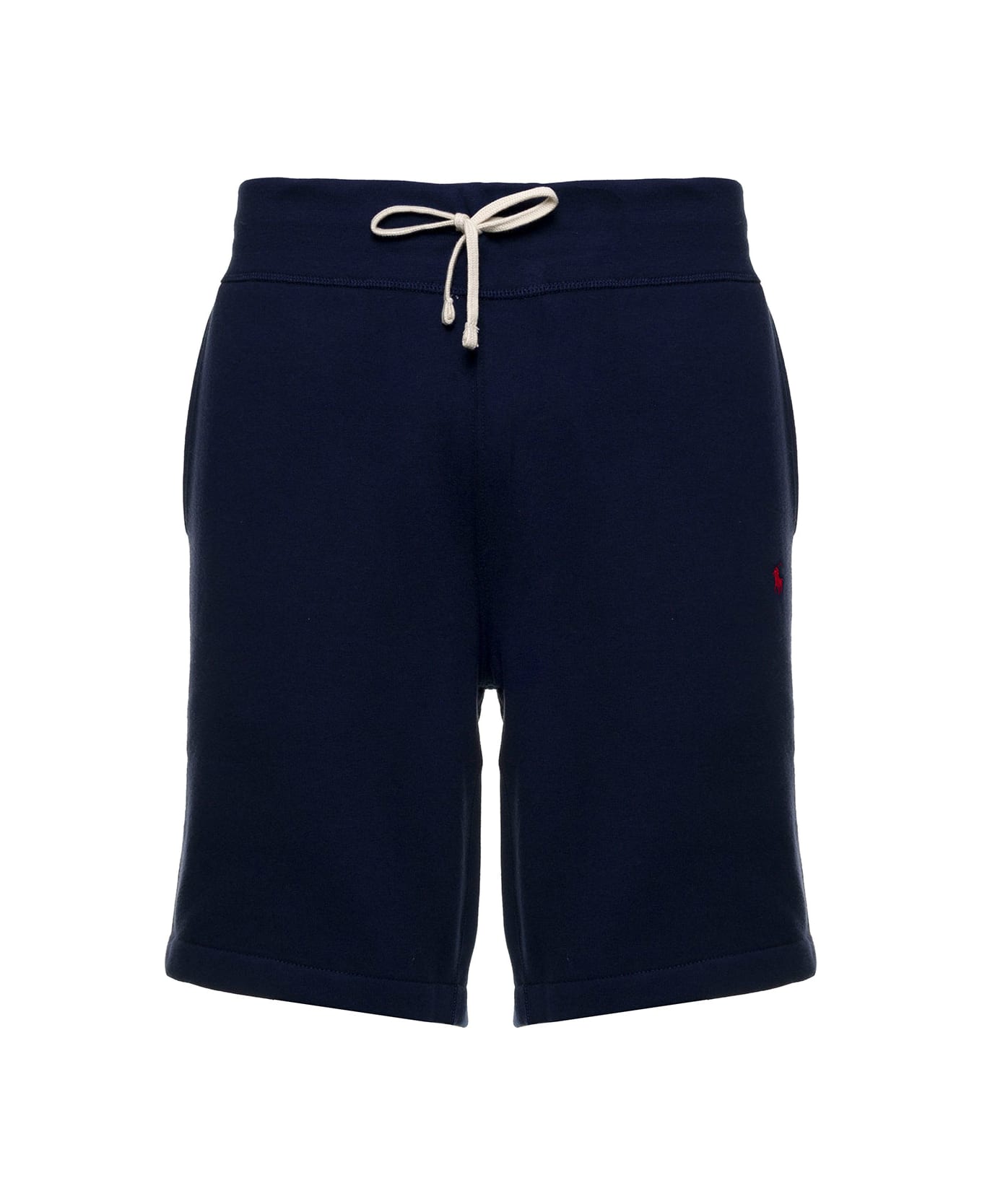 Polo Ralph Lauren Blue Cotton Blend Shorts With Logo - Blu