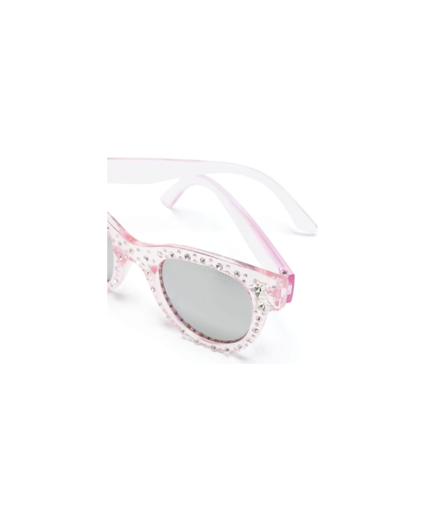 Monnalisa Pink Sunglasses With Rhinestone And Glitters In Polyamide Girl - Pink