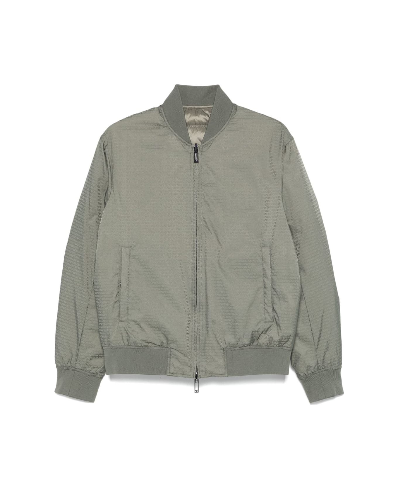 Emporio Armani Jacquard Nylon Bomber Jacket - Green