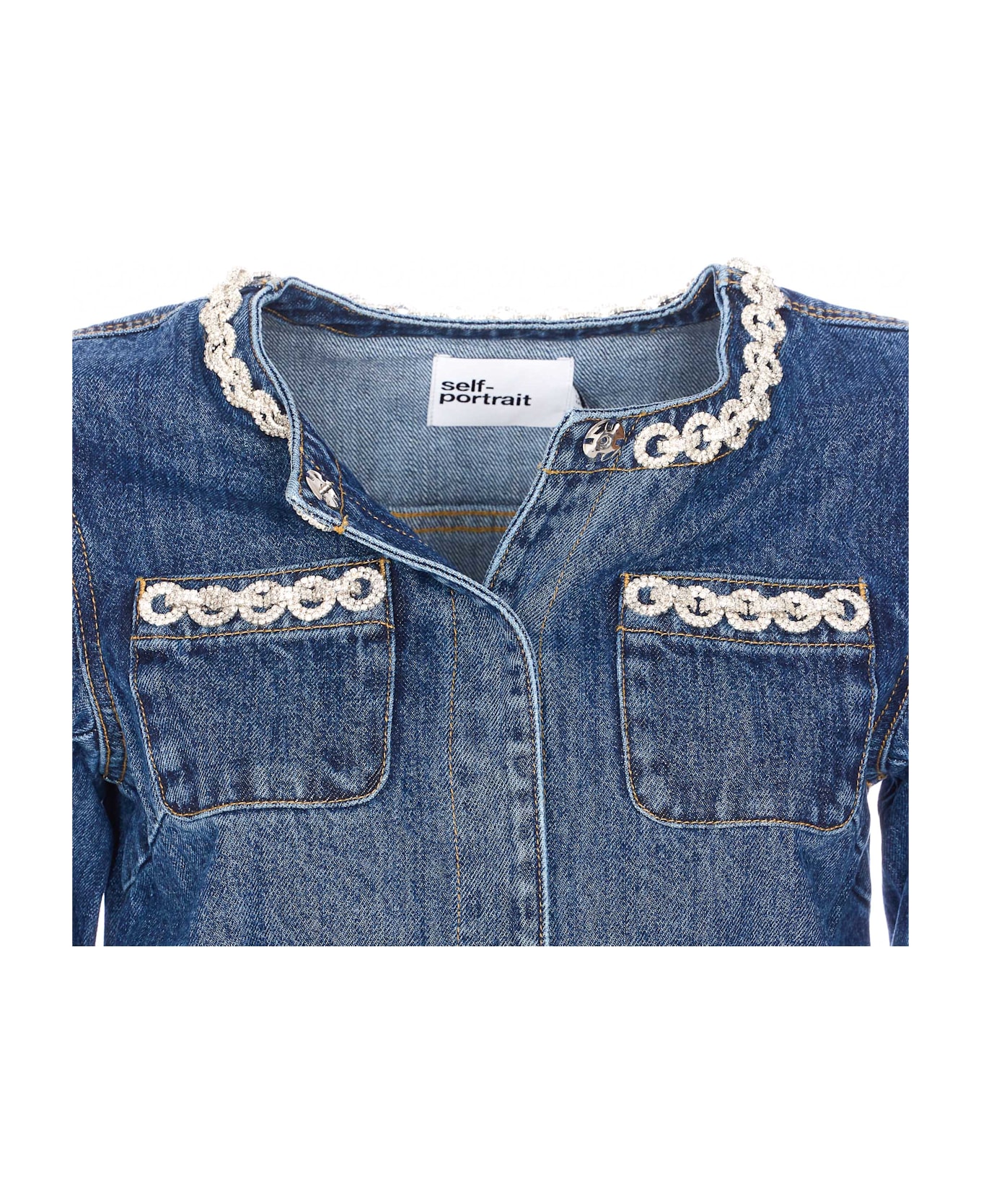 self-portrait Denim Jacket - Blue