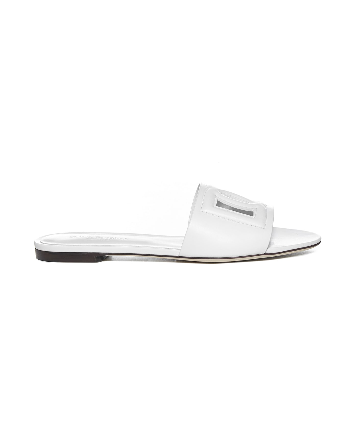 Dolce & Gabbana Logo Embossed Sliders - White