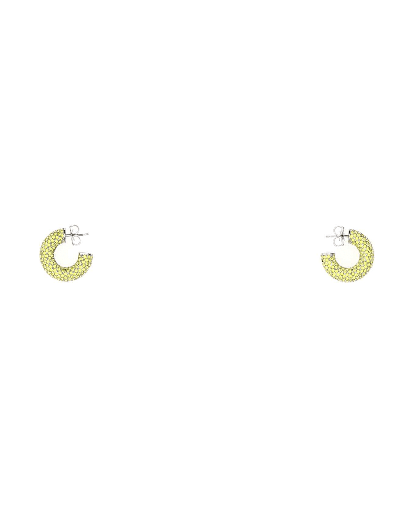 Amina Muaddi Embellished Metal Mini Cameron Earrings - CITRINE