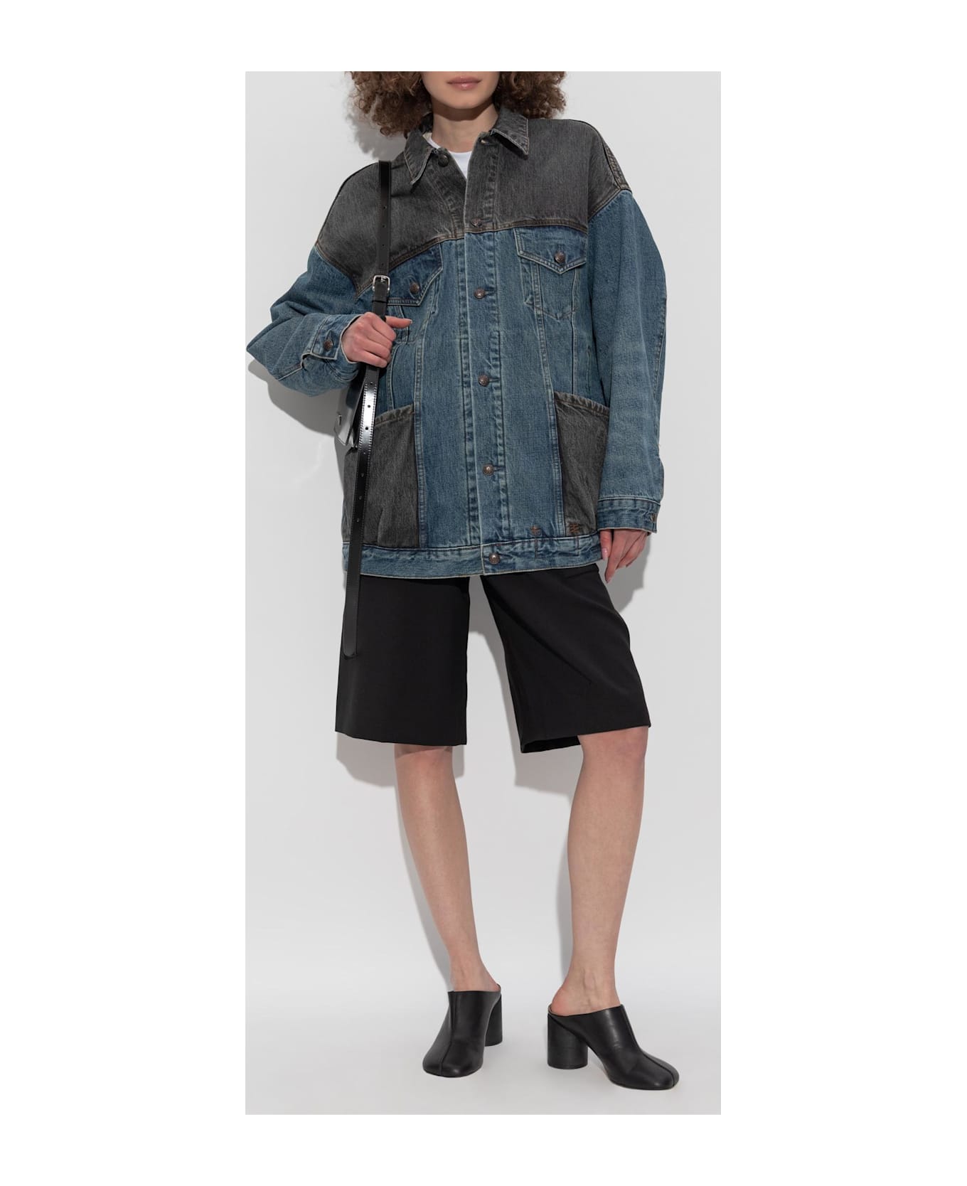 R13 Denim Jacket In 
oversize
 Style - BLUE/GREY